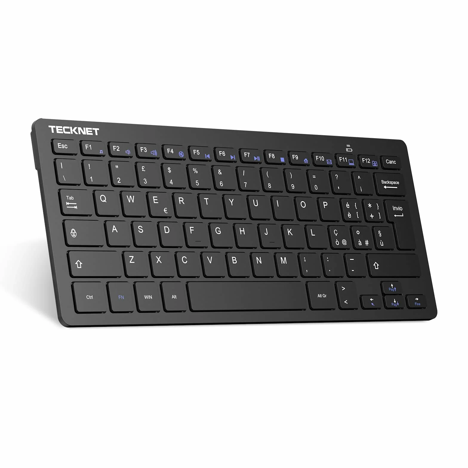 TECKNET Tastiera Wireless PC, Tastiera Senza Fili per PC Laptop Windows e Android, Durata della Batteria Molto Lunga, Layout Italiano QWERTY, Silenzioso e Ultra Sottile