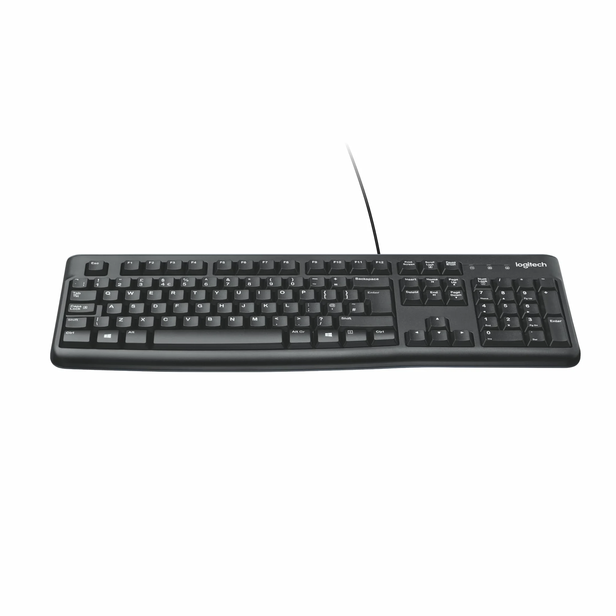 Logitech K120 Tastiera Cablata Business per Windows/Linux, USB, Tasti ‎Silenziosi, Anti Schizzi, Barra Spaziatrice Curva, ‎PC/Laptop, Italiano ‎QWERTY - Nero