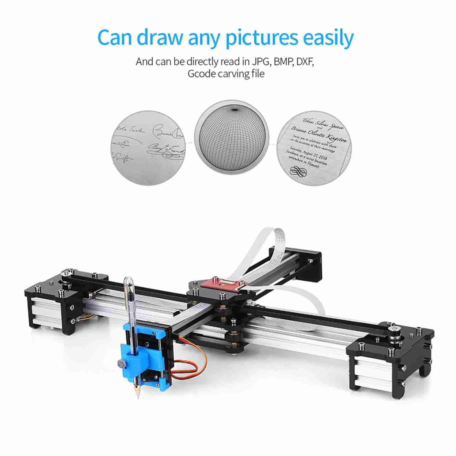 Generic Macchina per Scrivere a Mano, Penna Plotter Disegno Plotter Tavolo Fai Te, Silver, 310 x 256 mm, Windows, Disegno, Scrittura