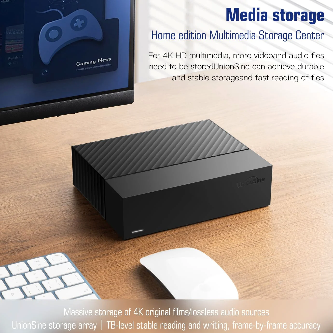 UnionSine Hard Disk Esterno 3,5" 10TB USB 3.2Gen2 Type-C HDD Storage per PC, Mac, Desktop, Laptop, MacBook,TV-HD3513