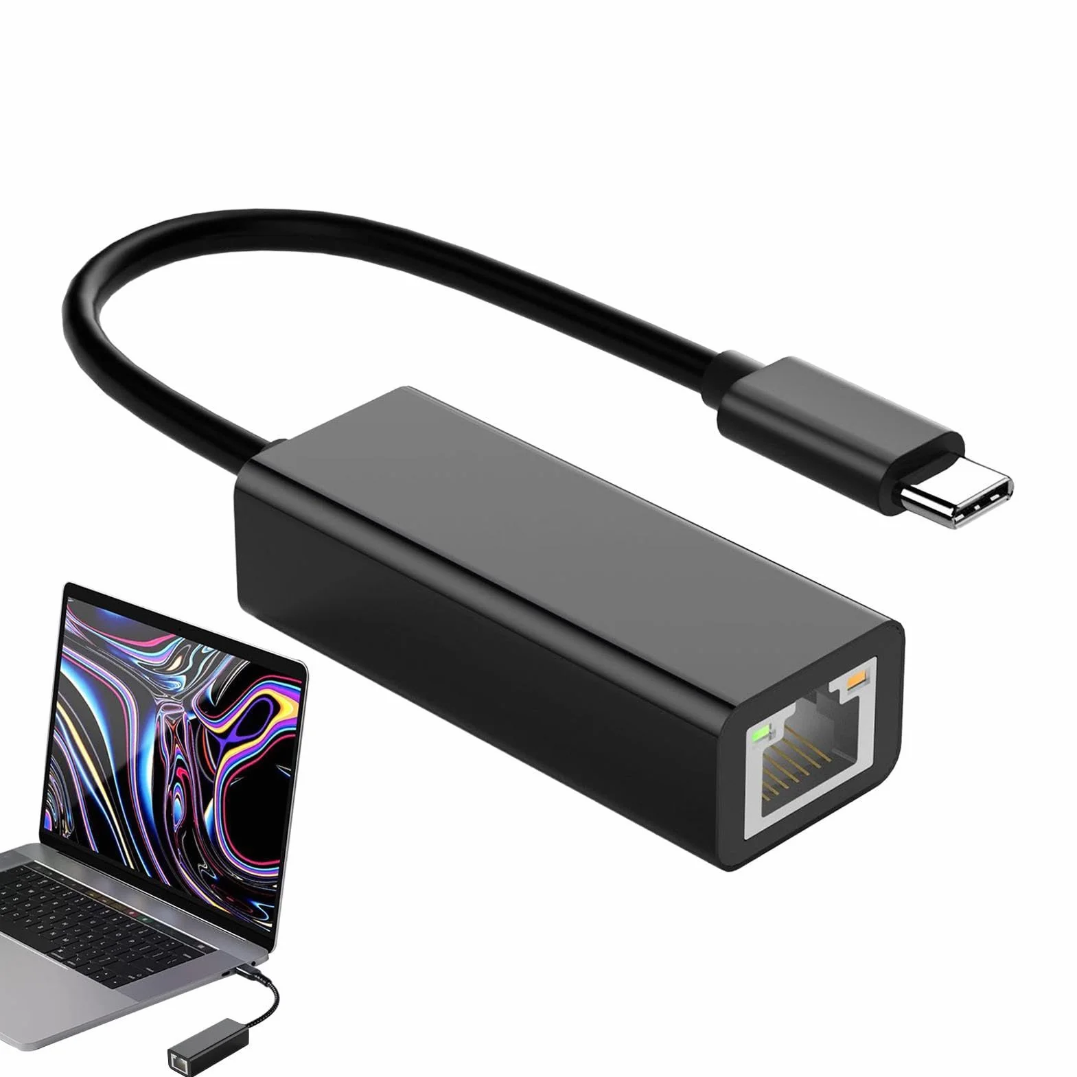 Adattatore Ethernet USB-C 10/100/1000 Mbps Plug and Play per Laptop Desktop