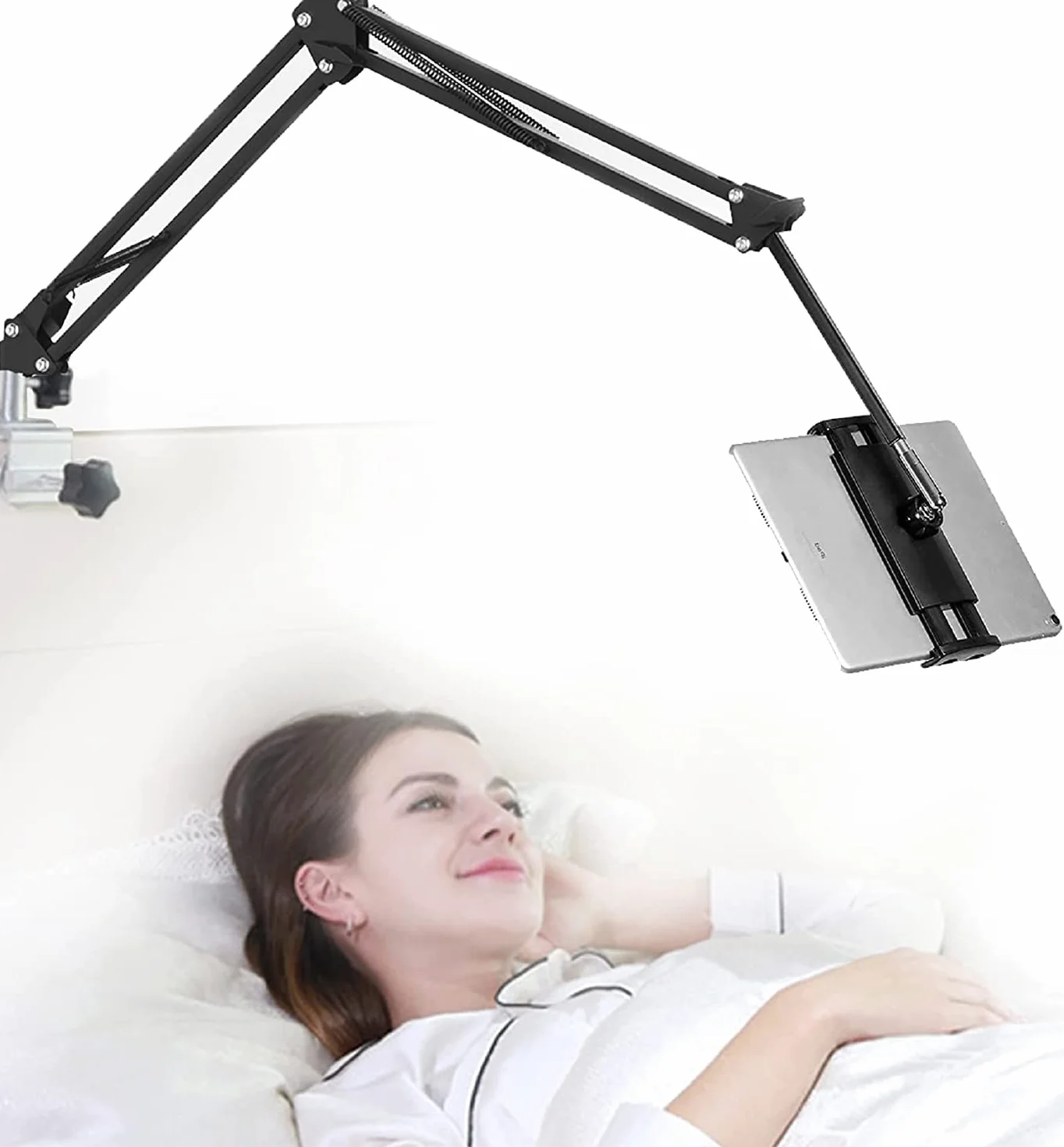 Supporto per tablet da letto regolabile pieghevole 360 gradi per iPhone iPad Kindle Fire 4,7-12,9 pollici