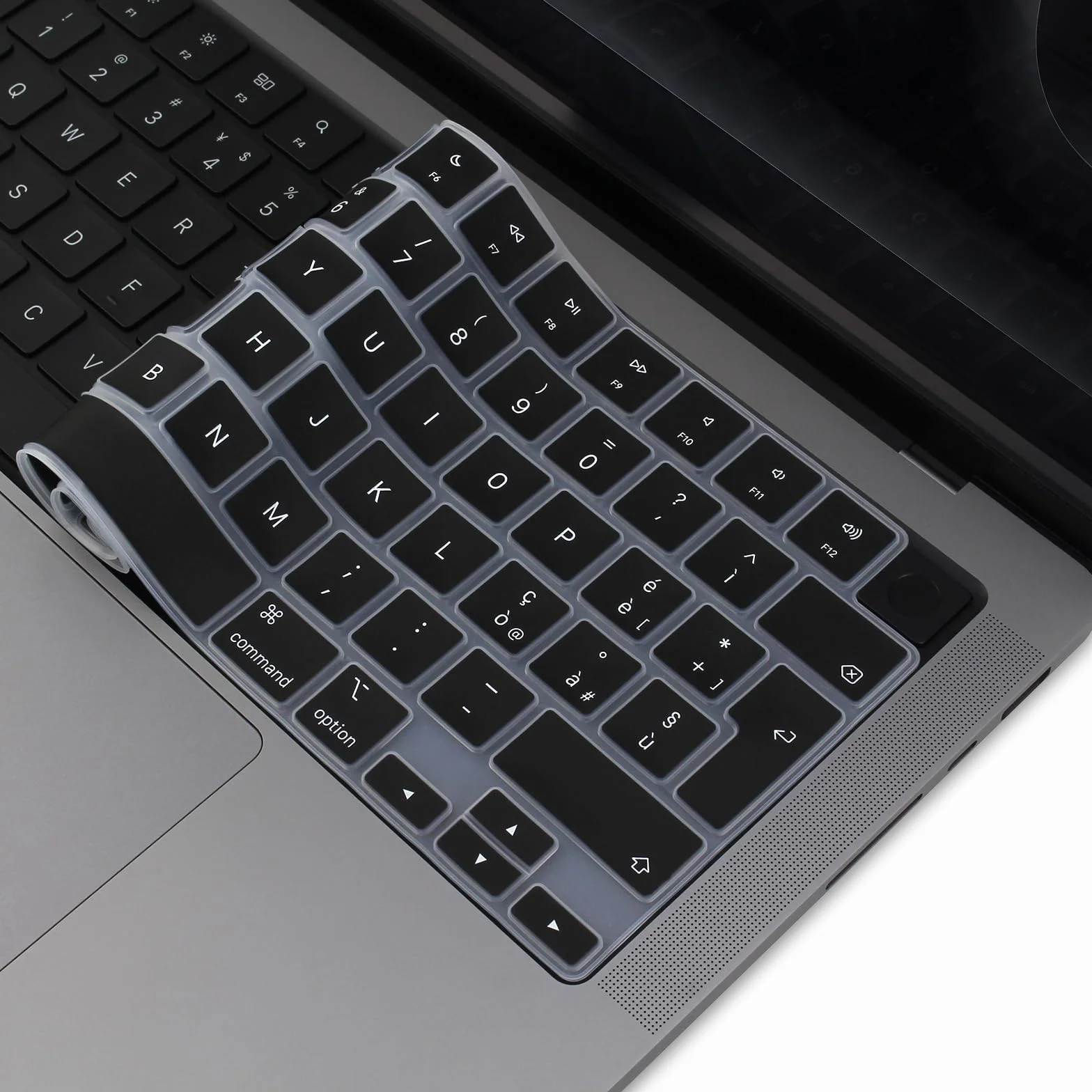 Protezione tastiera per MacBook Pro 14" (M5) 2025 con chip A3434 - Protezione tastiera - Accessorio (silicone nero italiano)
