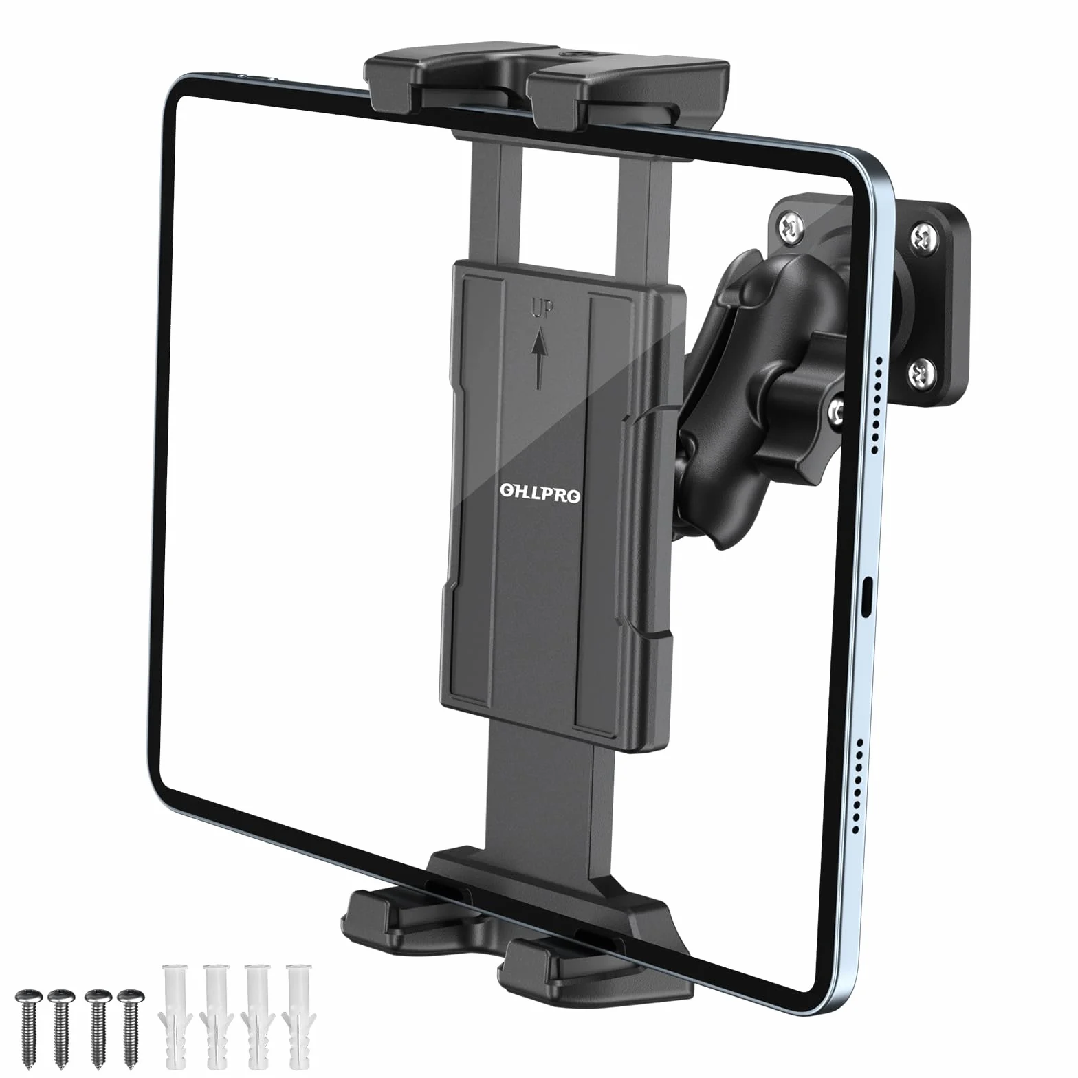 OHLPRO Supporto da Parete per Tablet e iPad, Braccio Lungo 7 cm Rotazione a 360° Compatibile 5"-13" iPad Pro Air Mini Galaxy Tab S9 Fire HD 10 Kindle