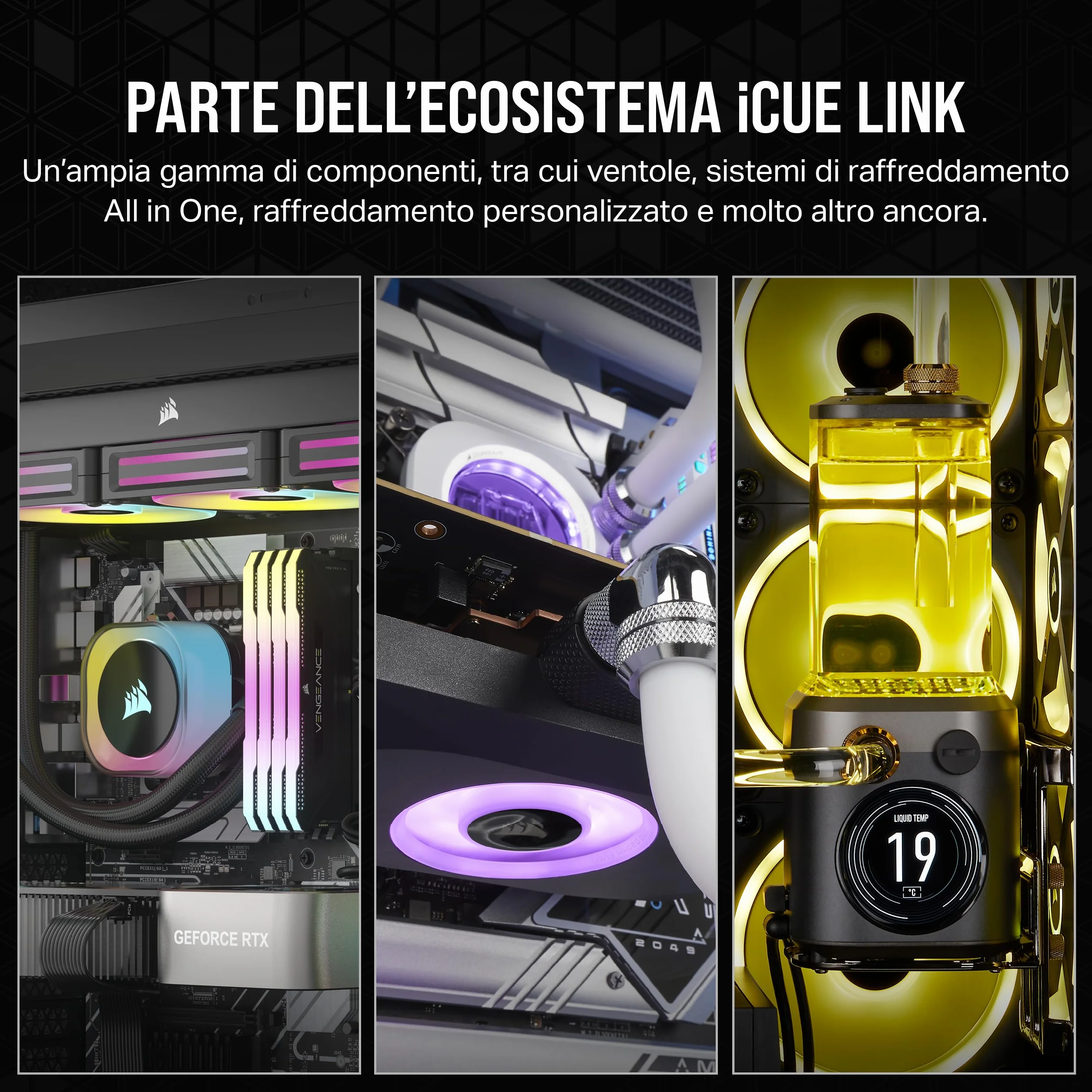 CORSAIR iCUE LINK RX120 RGB Ventola PWM da 120 mm - Cuscinetto a Cupola Magnetica - Ventola Singola - Nero