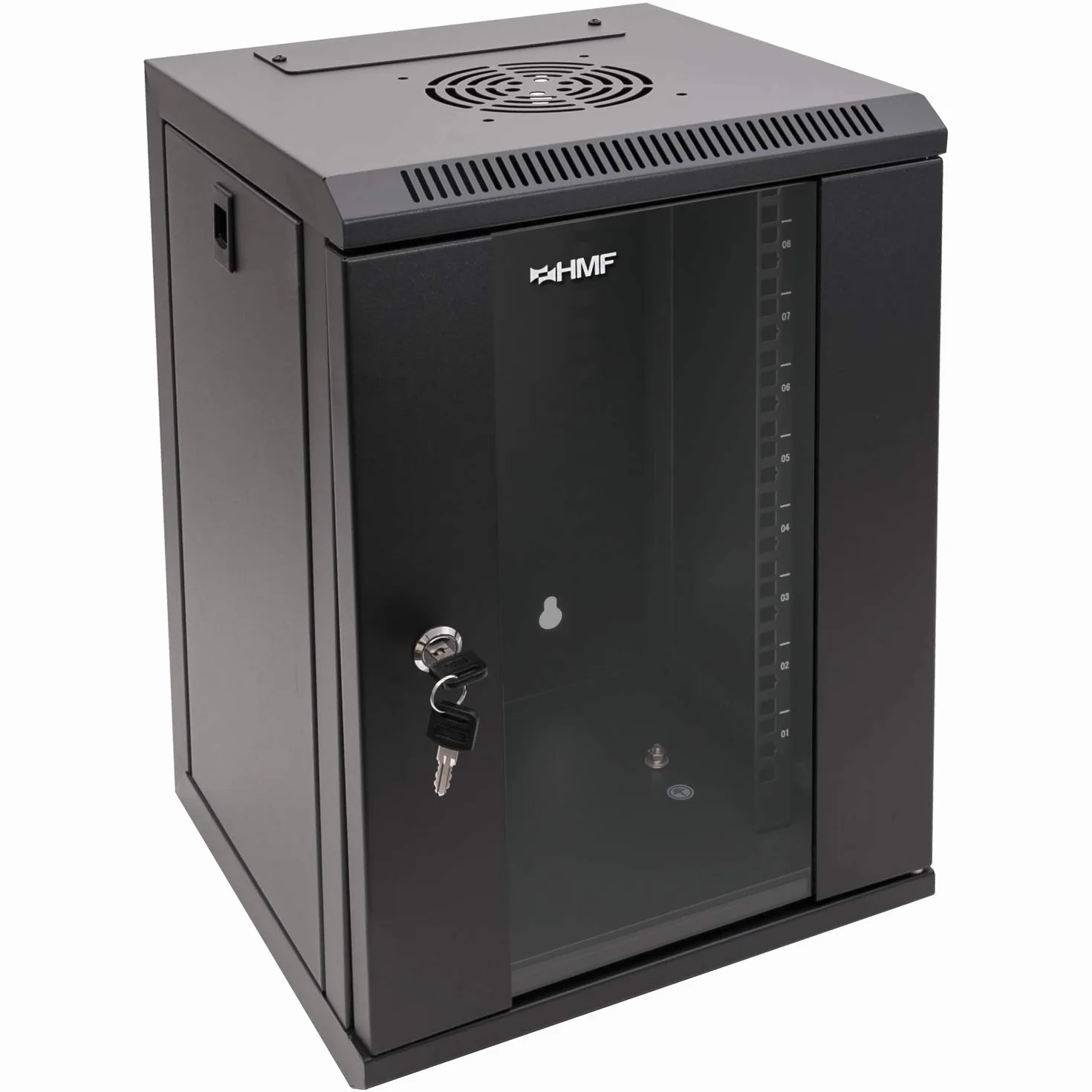 HMF 63309-02 Armadio rack 10 pollici, Armadio di rete | 9 U | Completamente Assemblato | 31,2 x 30 x 48,3 cm | nero
