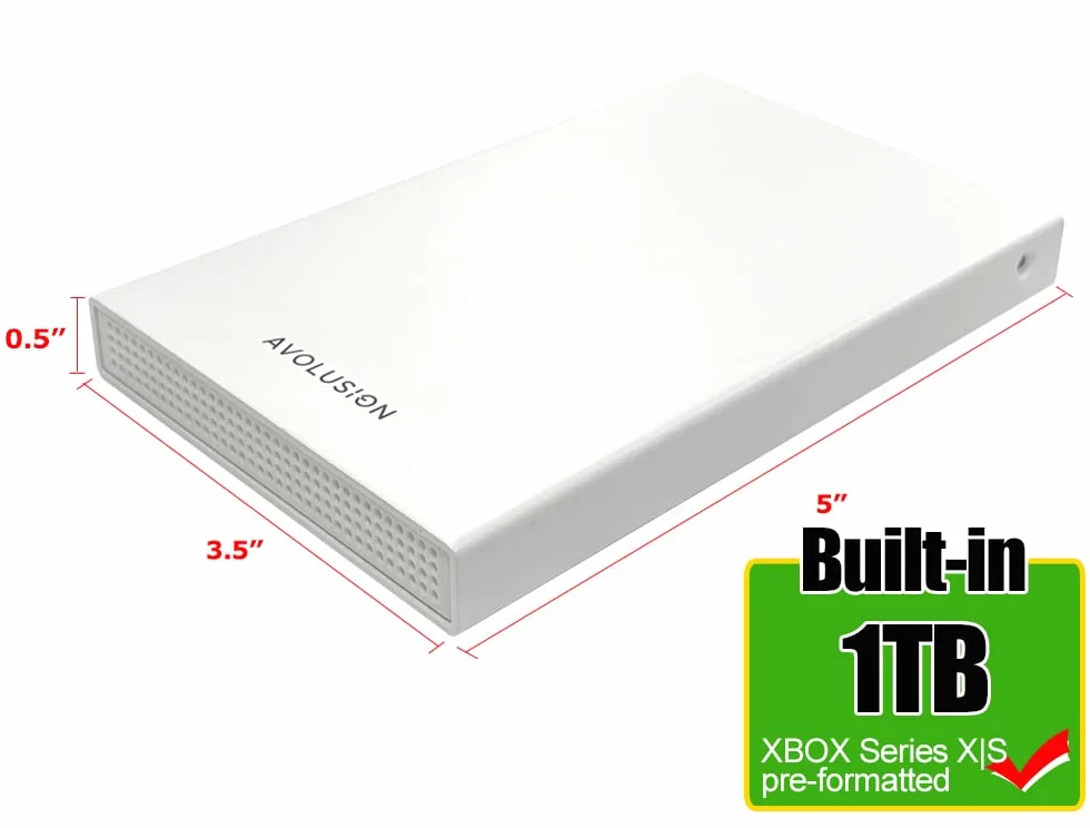 Avolusion HD250U3-WH - Hard disk esterno portatile USB 3.0 da 1 TB (per Xbox Series X|S, preformato)