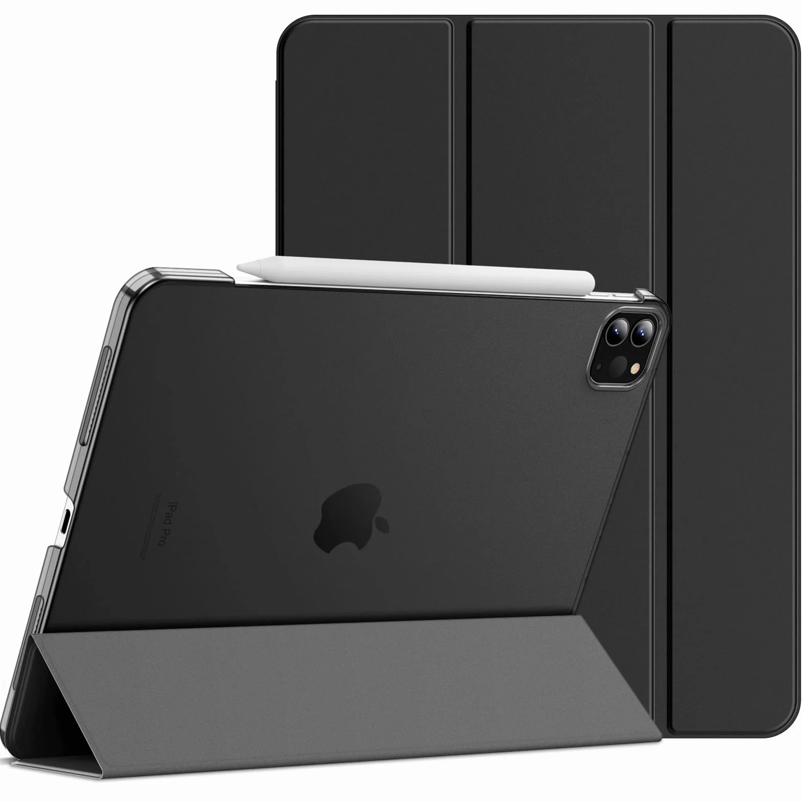 JETech Custodia SOLO iPad Pro 11 Pollici 2022/2021/2020/2018, Supporta Ricarica Pencil, Cover Auto Svegliati/Sonno Nero