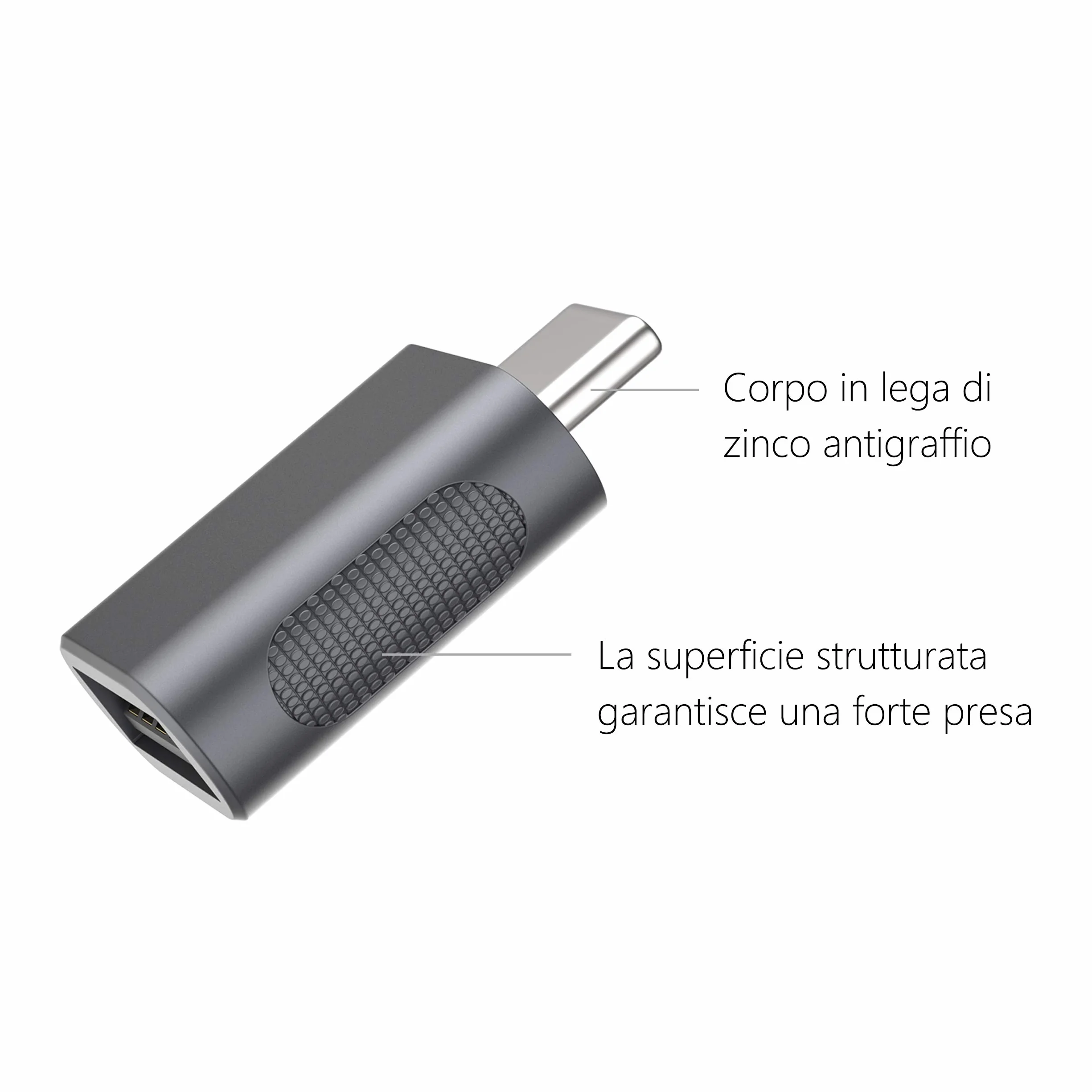 nonda Adattatore da USB C a USB 3.0 (2 Pezzi),Adattatore OTG da Thunderbolt 4/3 a USB Femmina per MacBook Pro 2021, MacBook Air 2022, iPad Pro 2021, Altri dispositivi con USB Tipo C (Spazio Grigio)