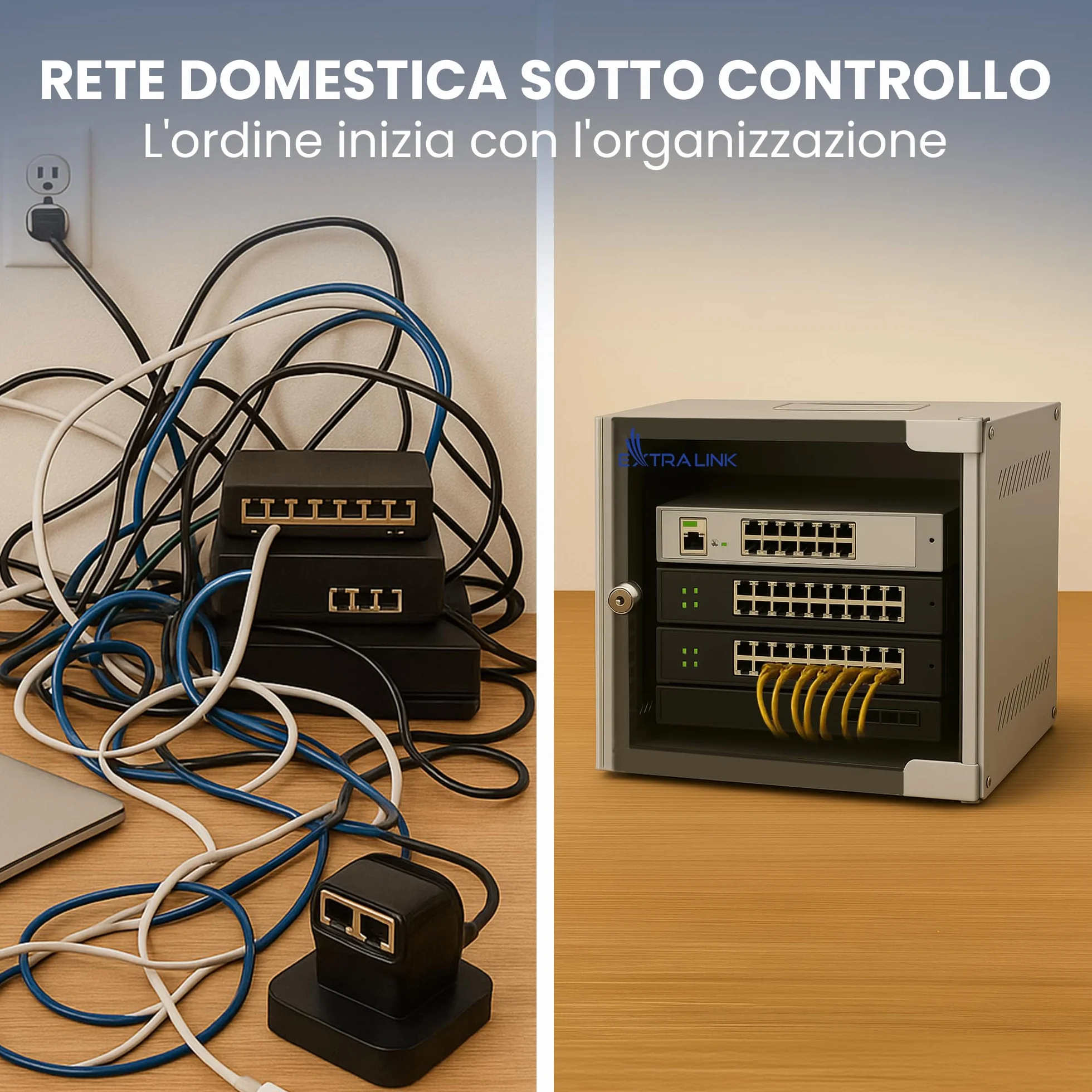 Extralink Armadio Rack 10 cali 4U 310 mm 30 kg drzwi szklane otwierane 180° szary