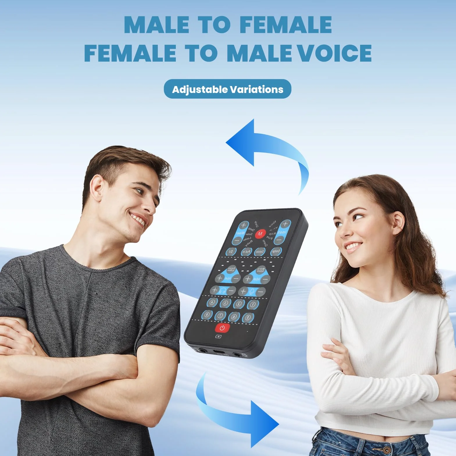 Mini Cambia Voce, 8 Effetti Sonori Supportano L'abbellimento Multilingue, Scheda Audio Portatile per Streaming Live, Telefono Cellulare, Computer