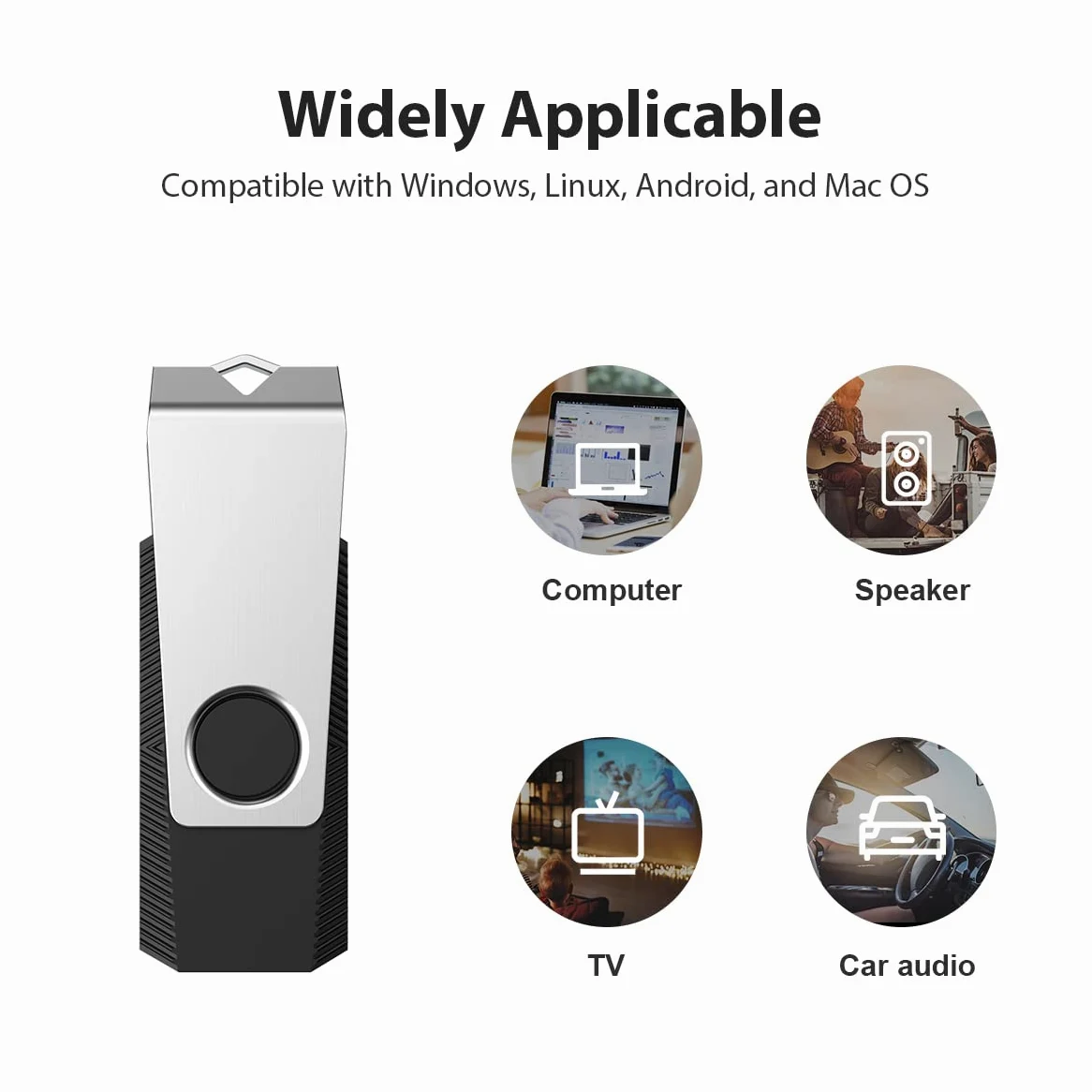 Aiibe Chiavette USB 2.0 da 128 GB con portachiavi (128 GB, 5 colori: nero, rosso, ciano, verde, viola)