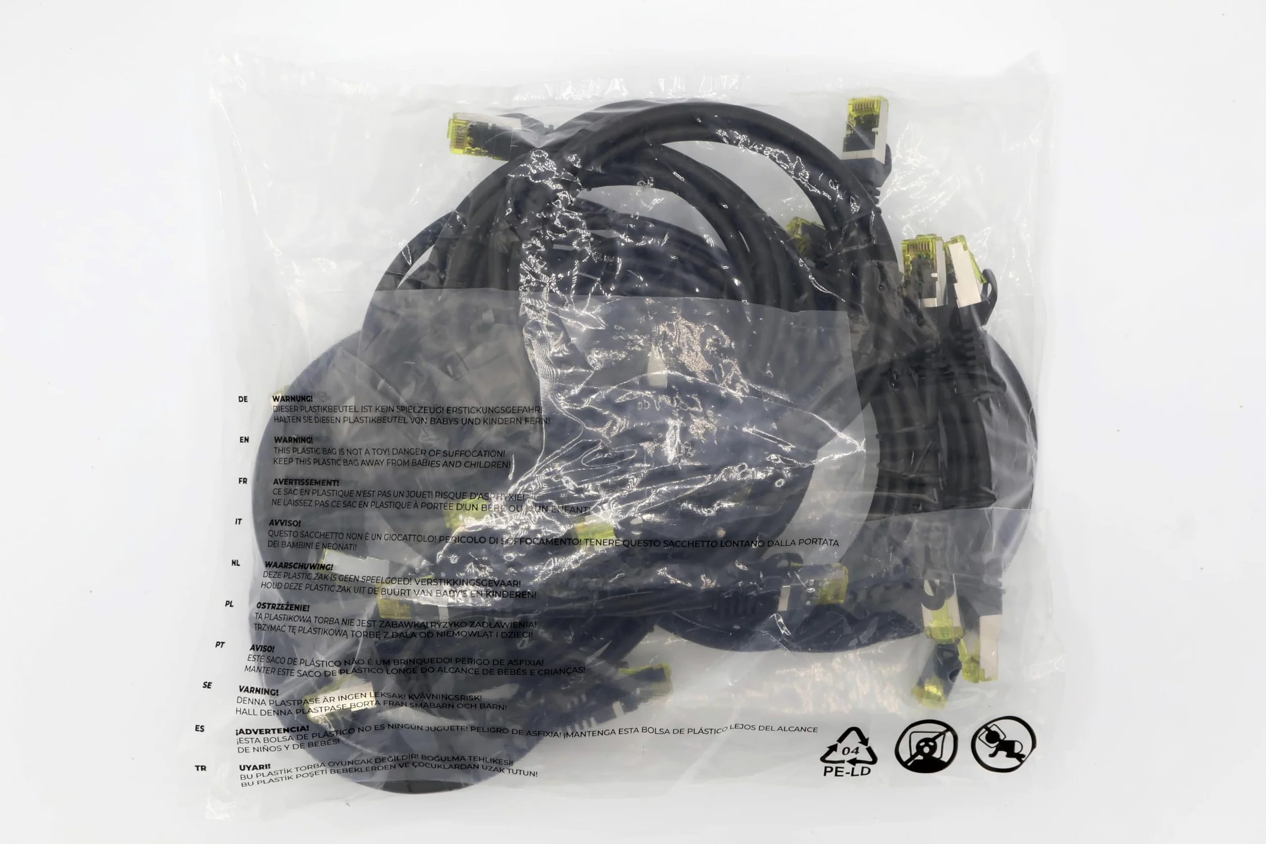 1aTTack.de Cavo di rete Ethernet Lan Cat.7 SFTP spina RJ45 Cat6a doppia schermatura 10000 Mbit/s compatibile con Cat5 Cat6 Cat6a Cat8 per switch Router Modem Patchpanel Nero / 10 pz 1,5m