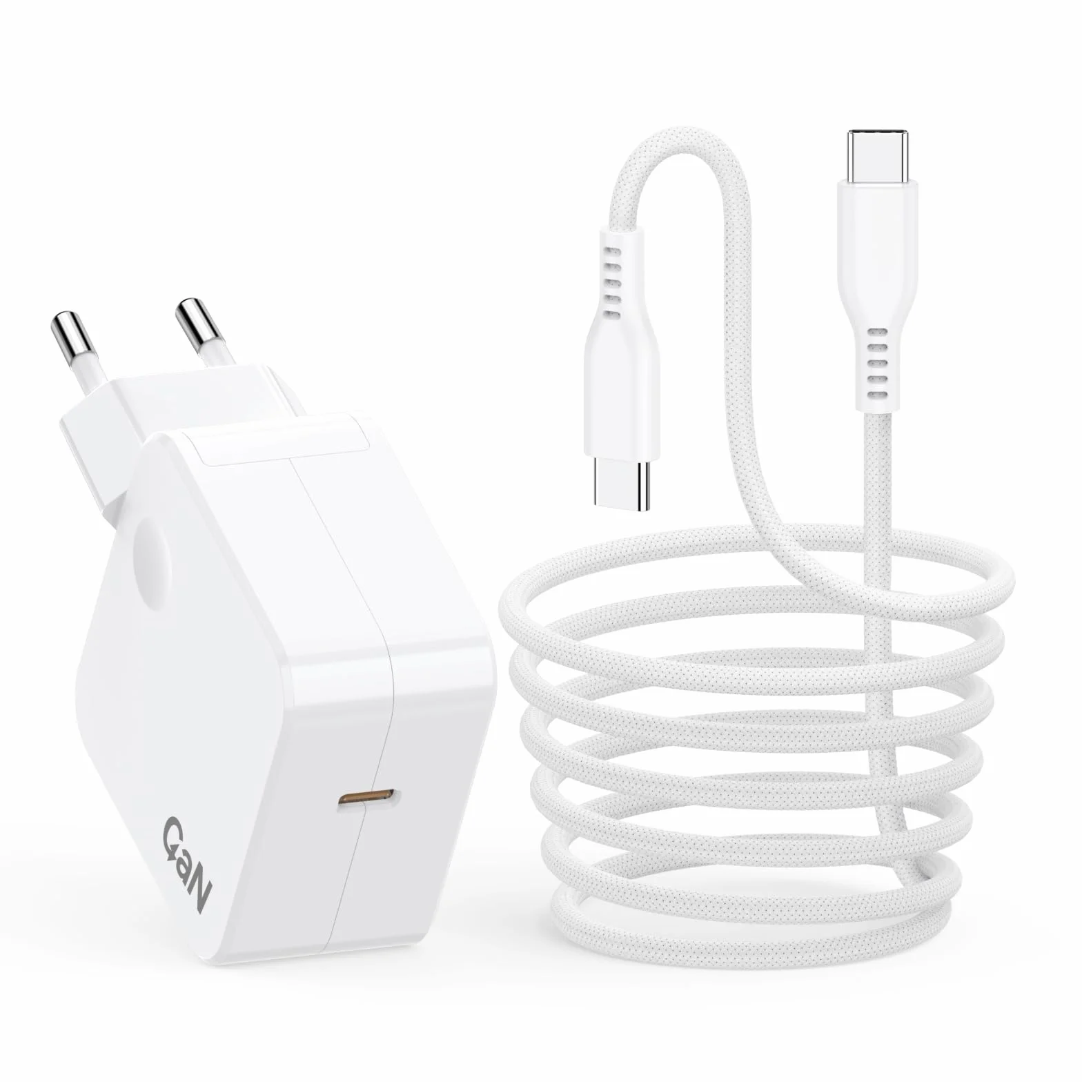 67W Caricatore GaN USB C per MacBook Pro/Air/Neo M4 M3 M2 M1 2025 2024 2023 2022 2021 2020, Lenovo ThinkPad, Samsung Galaxy, HP, ASUS, 65W Caricabatterie Alimentatore Ricarica Rapida PD3.0, Bianco