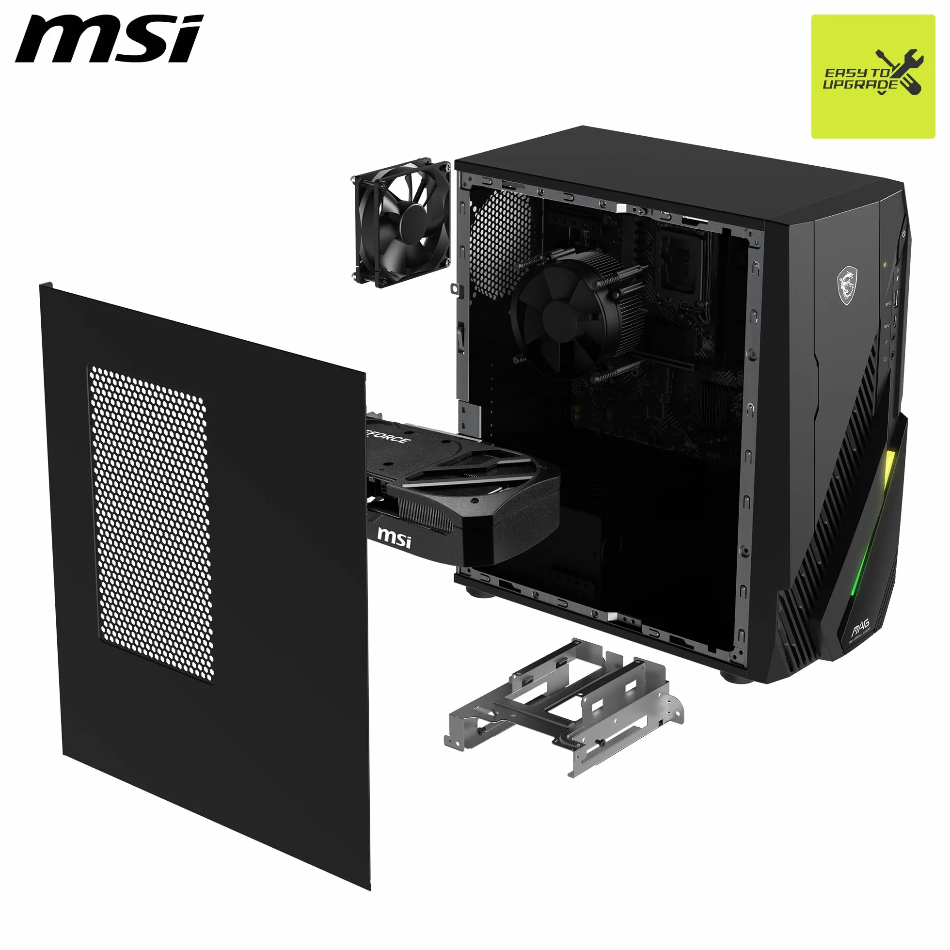 MSI MAG Infinite E1 14NVL5-104EU Gaming PC Intel Core i5 14400F GeForce RTX 5060 8G 16GB RAM DDR5 1TB SSD PCIe GEN4x4 NVMe Wi-Fi 6E 80+ Bronze