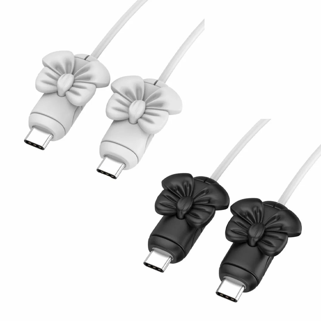 Salvacavi per Caricabatterie, 2 Paia Cable Protector,Copertura Protettiva per Cavi, Salvacavo per Caricabatterie, Flessibile Silicone Micro USB Protector
