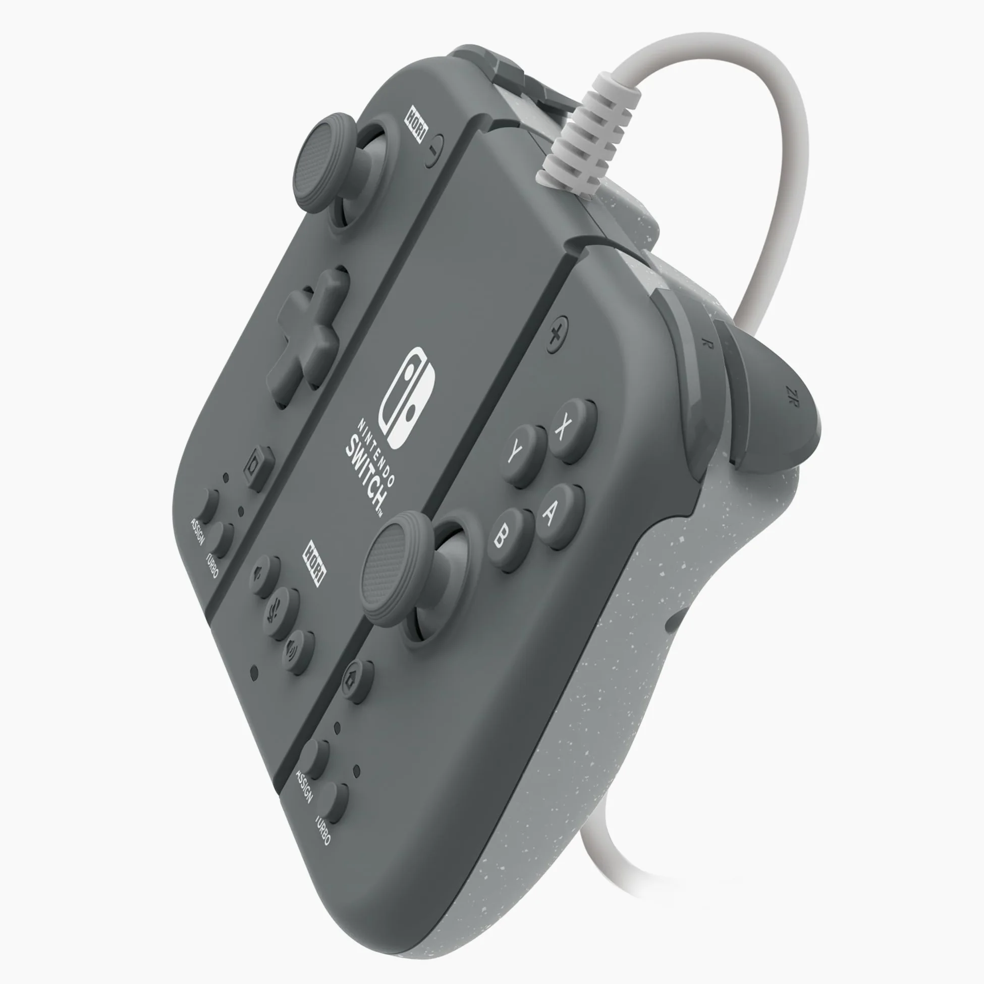 HORI Split Pad Compact Attachment Set (Cenere) Controller ergonomico per la modalita' portatile con adattatore cablato per Nintendo Switch/OLED - Licenza ufficiale Nintendo