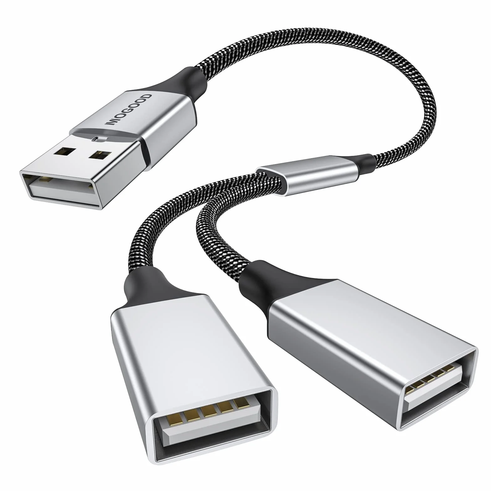 MOGOOD Sdoppiatore USB a Y, Cavo USB 2.0 Maschio a Due Prese Femmina, Estensione per Ricarica e Trasferimento Dati, Compatibile con Mac, Laptop, Xbox Series X|S, PS4, PS5