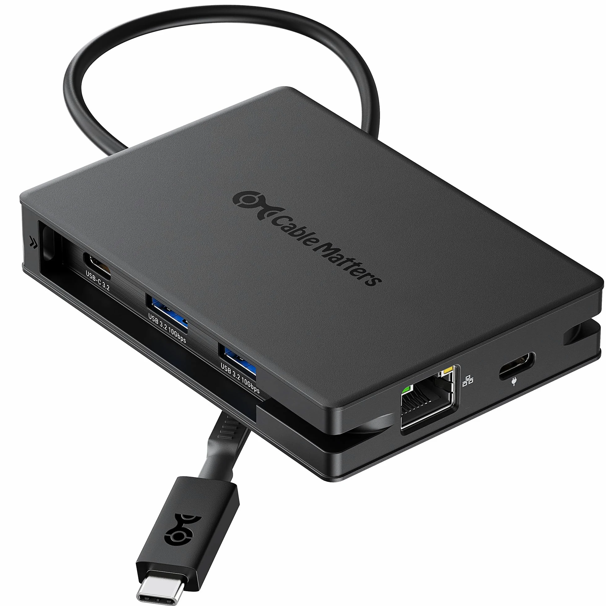 Cable Matters Hub USB-C 8 in 1 doppio HDMI, PD 140 W | PD 140 W, Ethernet Gigabit, Dati 10 Gbit/s su 3 porte USB-C/USB-A e 1 porta USB2.0