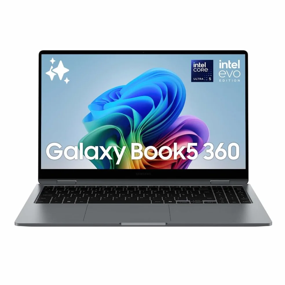 Samsung Galaxy Book5 360 15.6" Intel Core Ultra 5 Serie 2 16GB RAM 512GB SSD AMOLED Touch Screen S Pen Windows 11 Home Copilot+ PC Gray