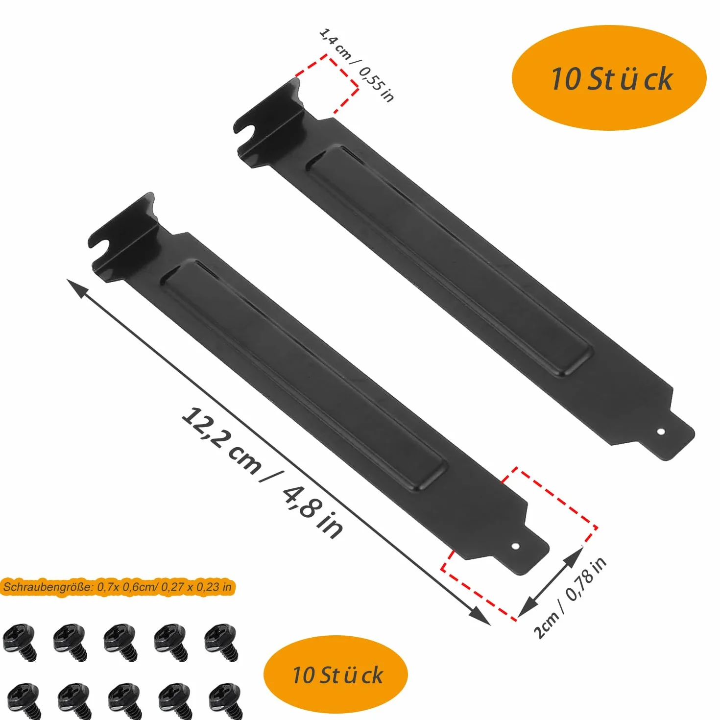 Copri Slot PCI, Confezione da 10 Copri Slot PCI, Piastra di Copertura del Filtro Antipolvere in Acciaio Duro Perforato, Con Viti, Nero