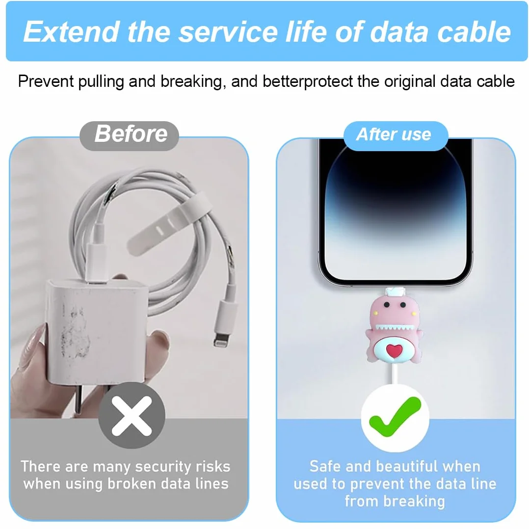 8 Pezzi Cable Protector, Proteggi Cavo, Copertura Protettiva per Cavi Dati Frutta, Protezione per Cavo per Morso per Cavo, Protezione per Cavo, Adatto per la Maggior Parte Delle Linee Dati