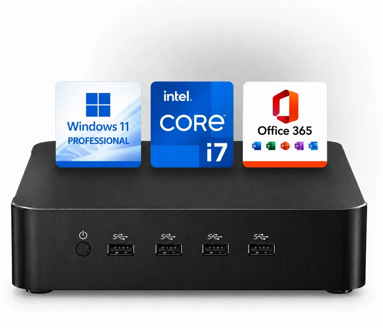 Mini PC Desktop NUOVO Ultra Compatto • Intel Core i7 • 8GB RAM • SSD 256GB • Windows 11 Pro + Office • WiFi + Bluetooth • Ideale per Ufficio, Studio, Smart Working • Garanzia 2 Anni