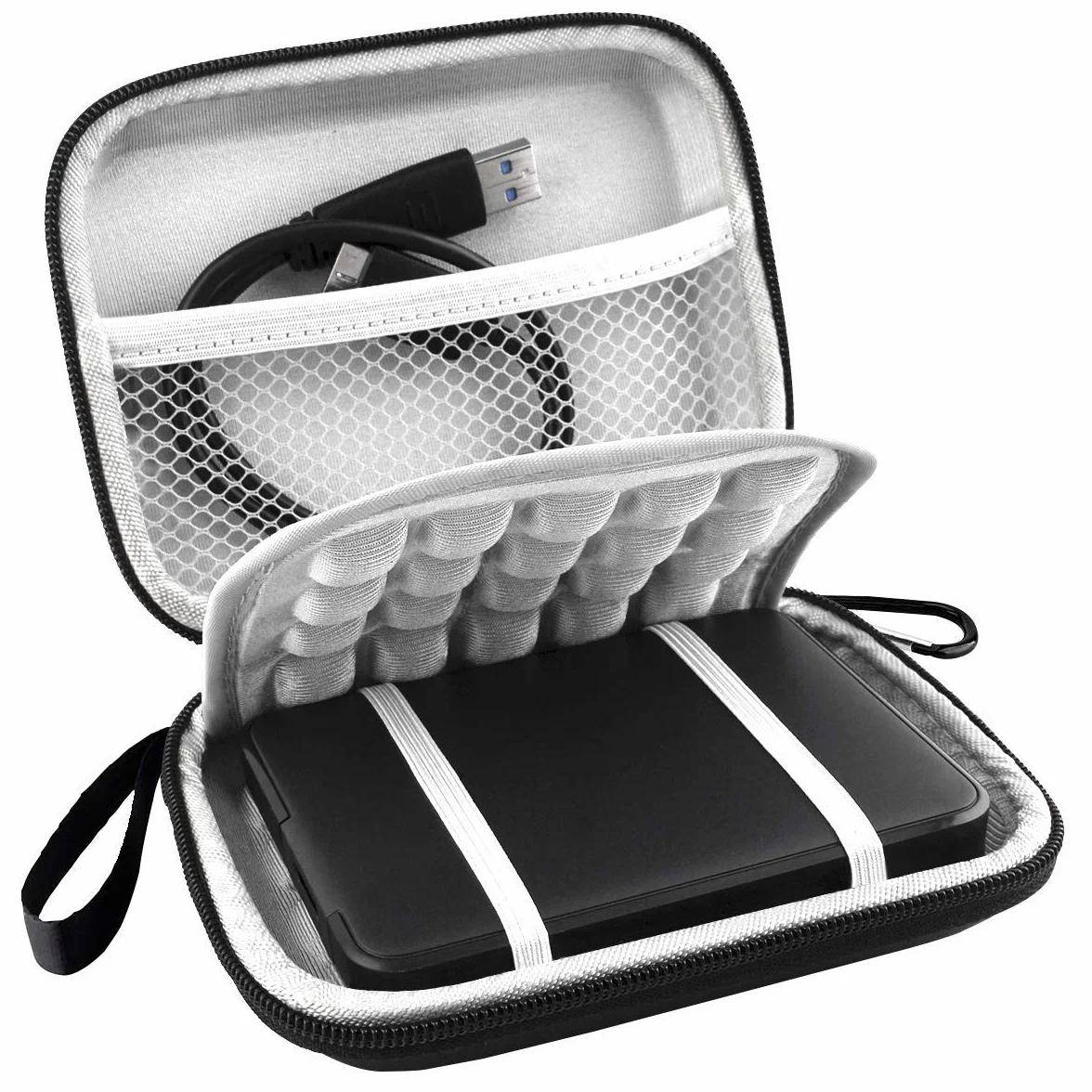 Lacdo Custodia Hard Disk Esterno per Western Digital WD Elements, WD My Passport, WD My Passport for Mac 2.5'' HDD 1TB 2TB 3TB 4TB 5TB Custodia Rigida Antiurto Impermeabile Protettiva Borsa, Nero