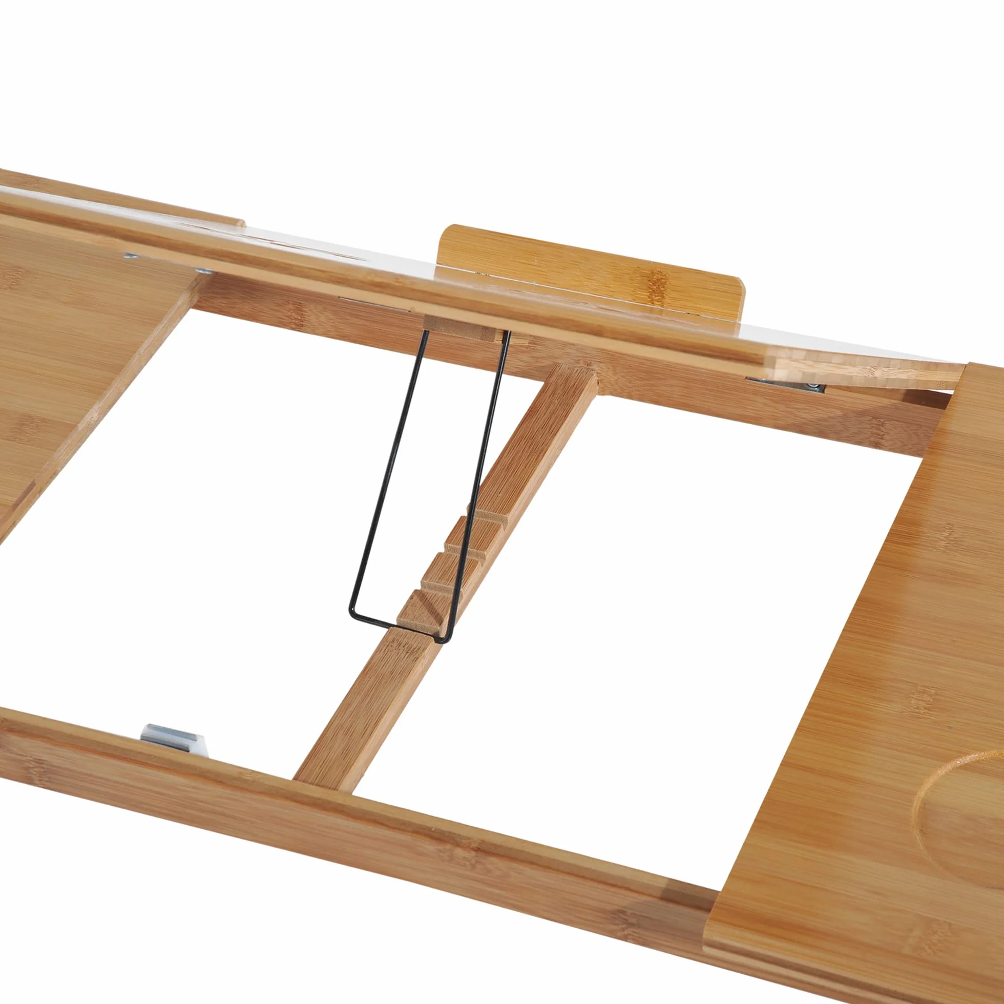 HOMCOM Tavolino da Colazione a Letto, Tavolino da Letto per PC Pieghevole, Supporto per PC da Camera, Regolabile, Inclinabile, Cassetto, Gambe Pieghevoli, 72x35x22-30, Colore Legno