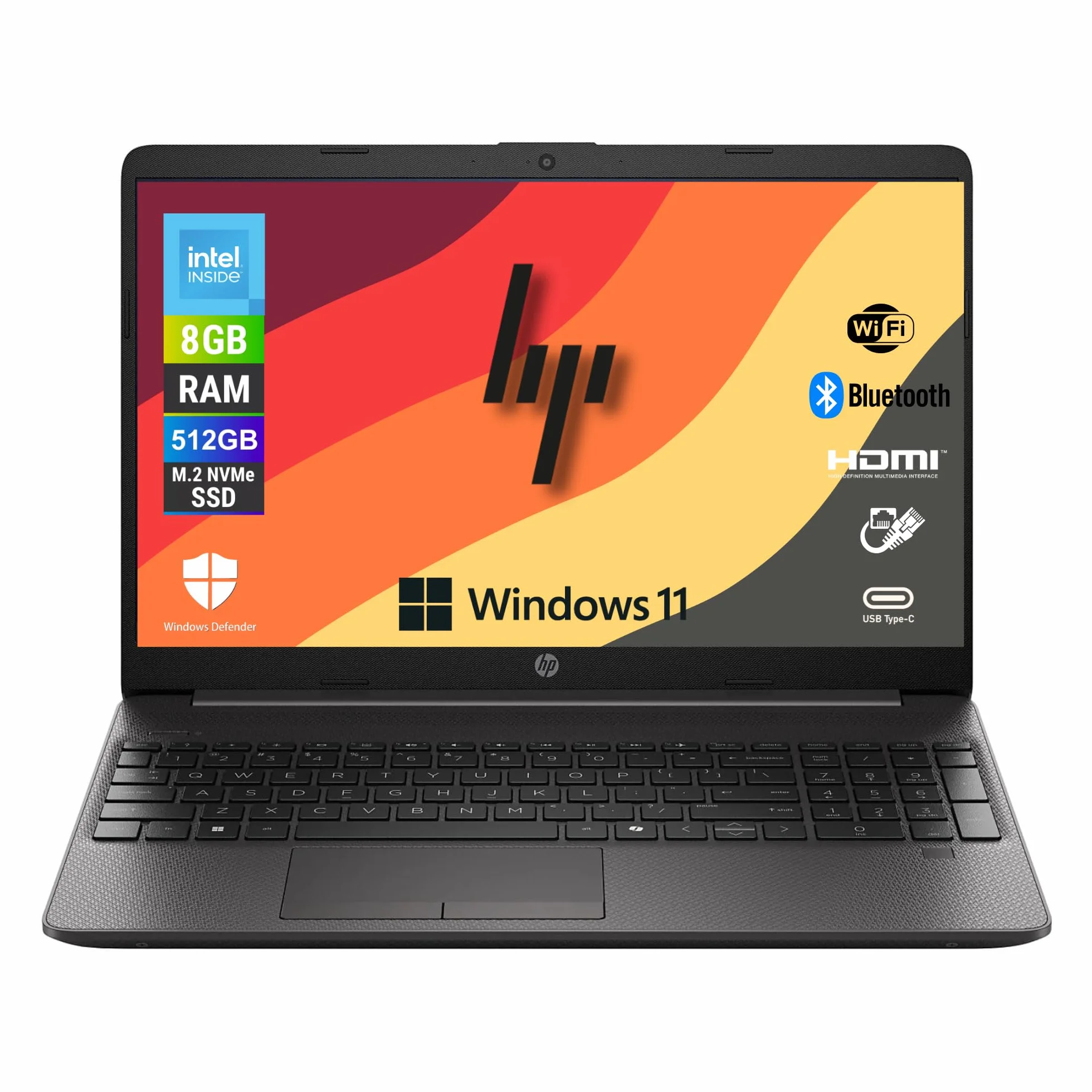 HP 250RT G9 Notebook Display 15,6" HD Intel N150 4 Core 3.6GHz Ram 8GB SSD 512GB Windows 11 Pro