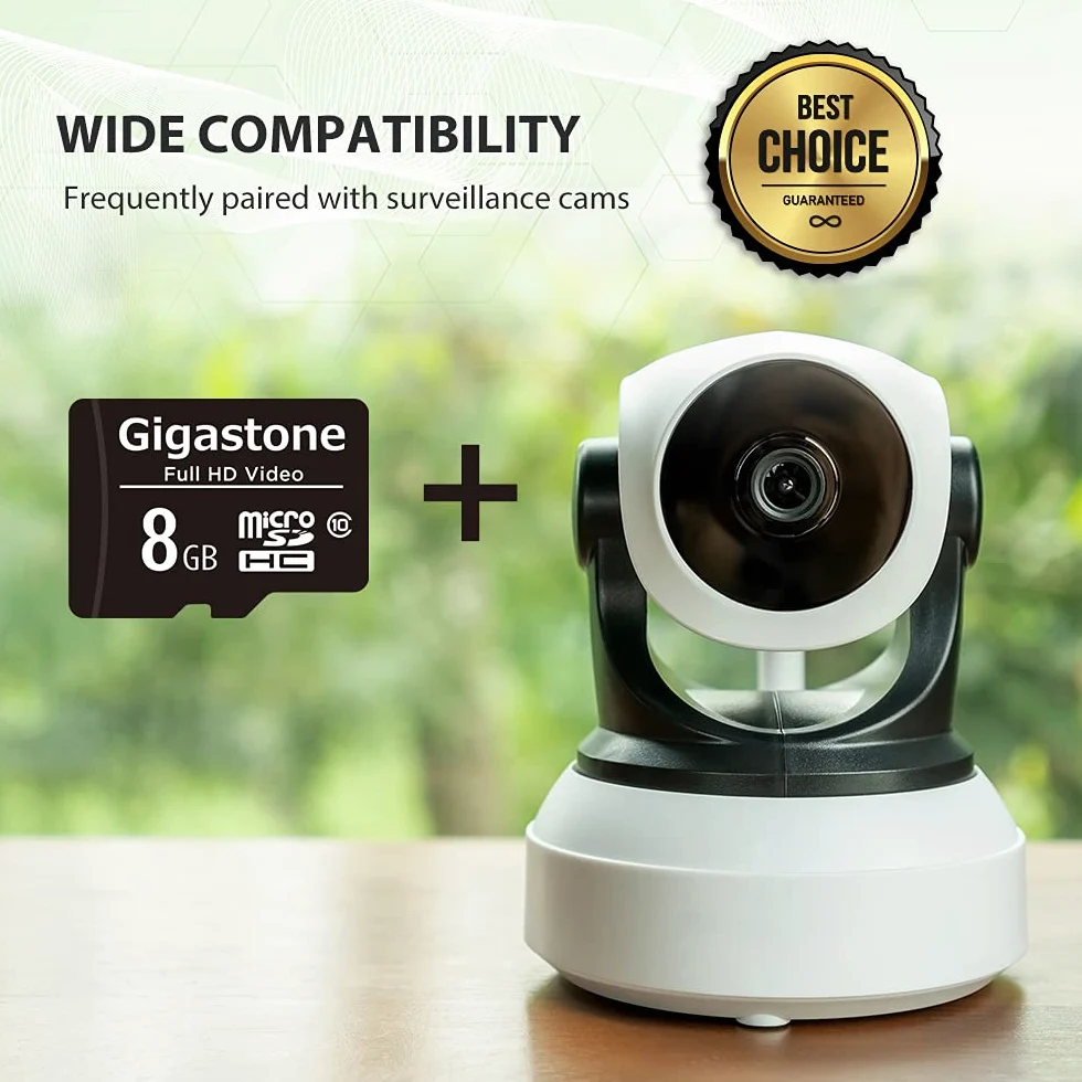 Gigastone Scheda di memoria da 8 GB, confezione da 5 schede, ad alta velocità di lettura fino a 80 MB/s. Ideale per portatile Full HD Video, U1 C10 Scheda Micro SDHC UHS-I con 2 mini custodie e 1