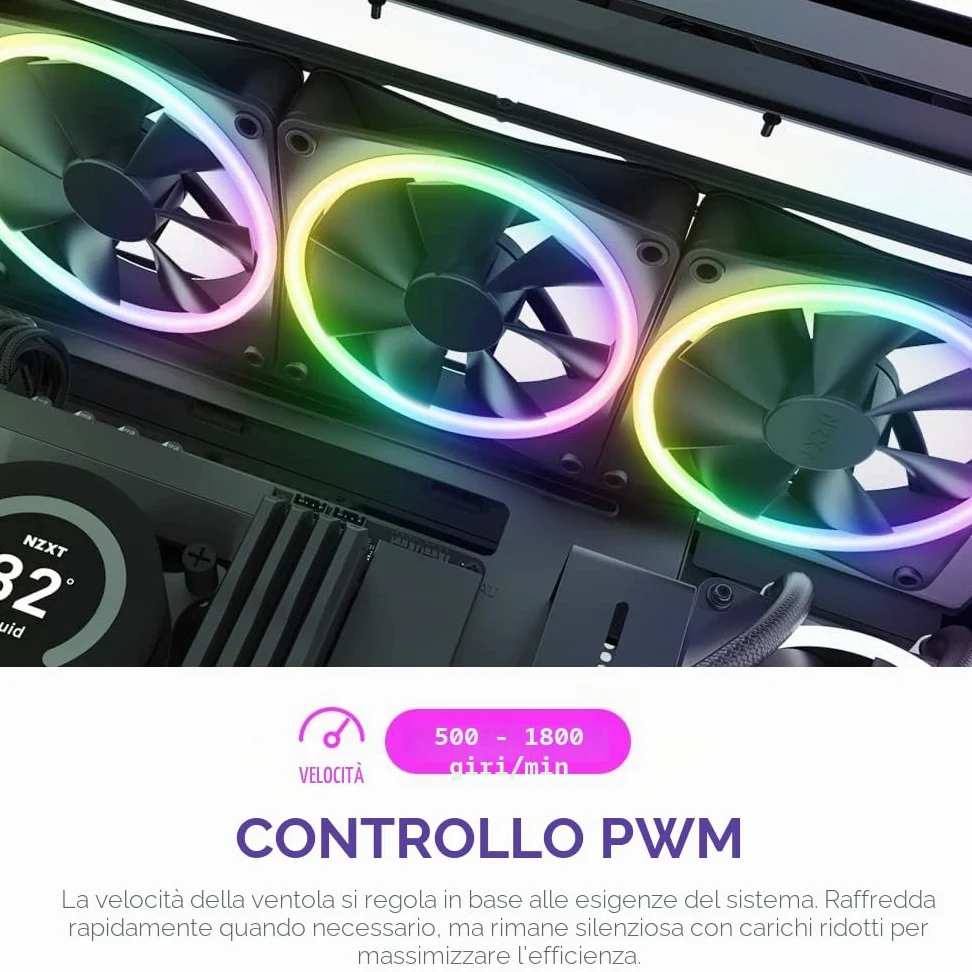 NZXT F140 RGB Duo confezione doppia e controller RGB [nero] 2 ventole per case PC RF-D14DF-B1 FN1832