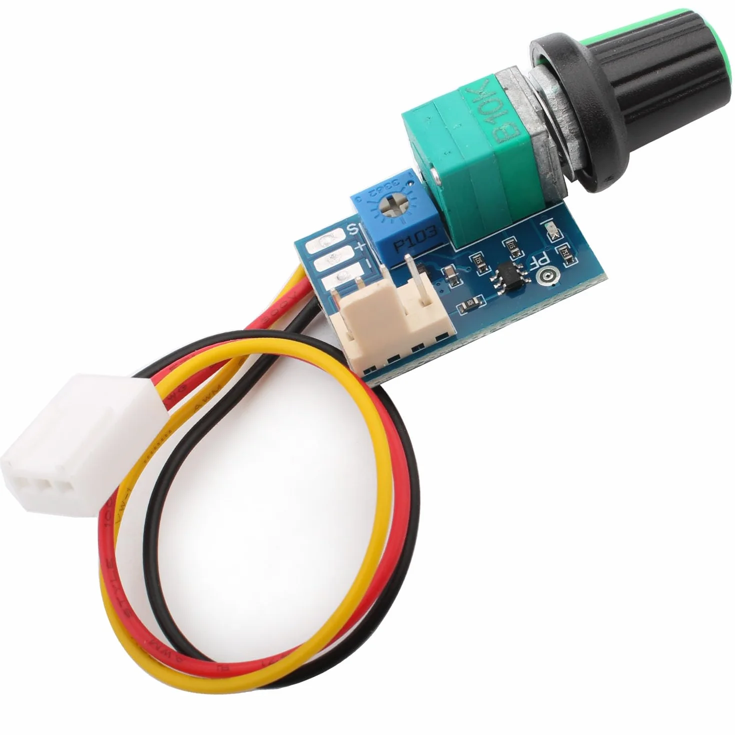 RUNCCI-YUN DC 0-12V PWM Regolatore di velocità della ventola,4Pins 1 canali PC CPU Manopola di controllo della velocità del regolatore per Il Telaio del Pc del Computer（Con terminali precablati）