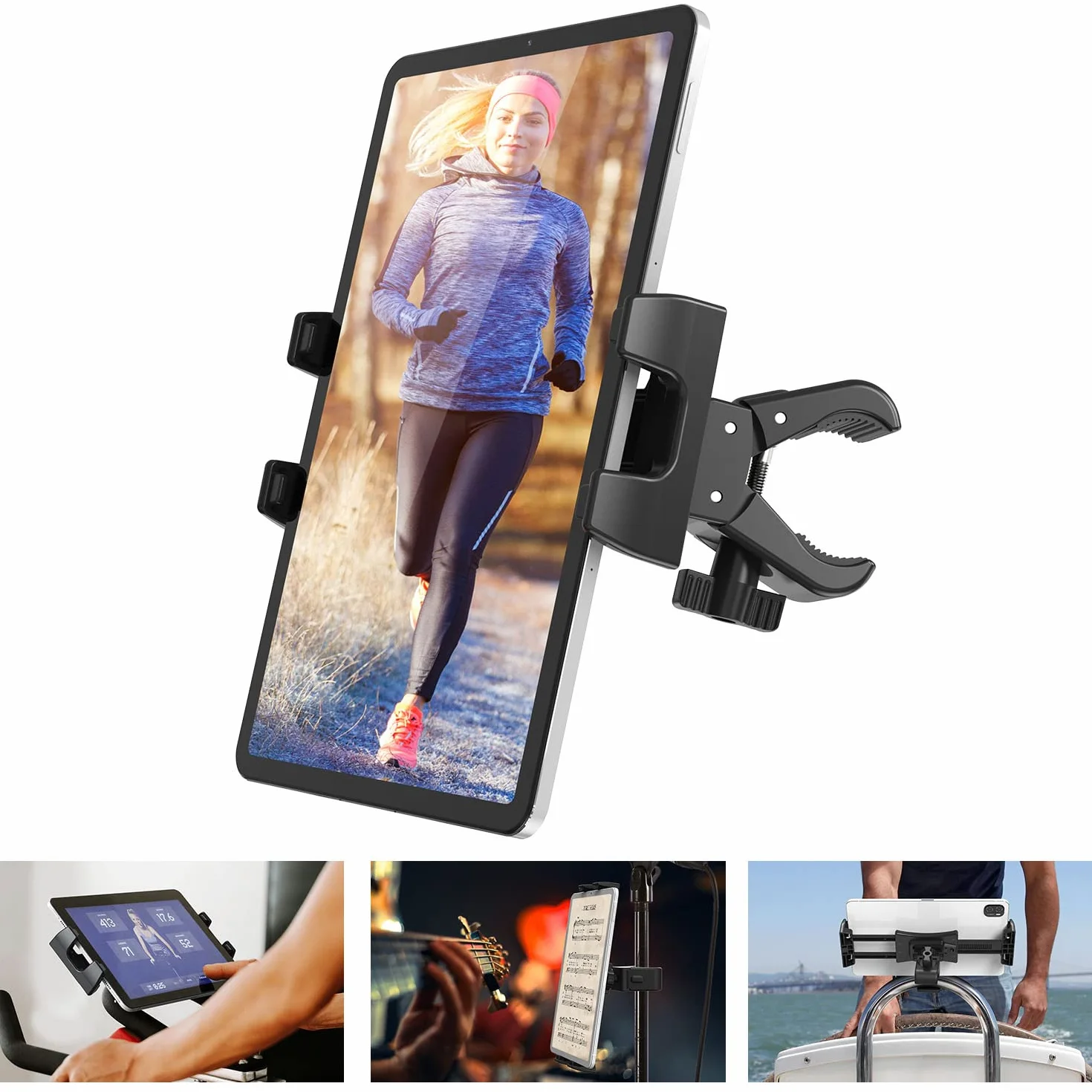 Tendak Supporto per Tablet Bicicletta Regolabile 360° Manubrio Ginnastica iPad Pro Mini Air 4,7-12,9" Telefoni