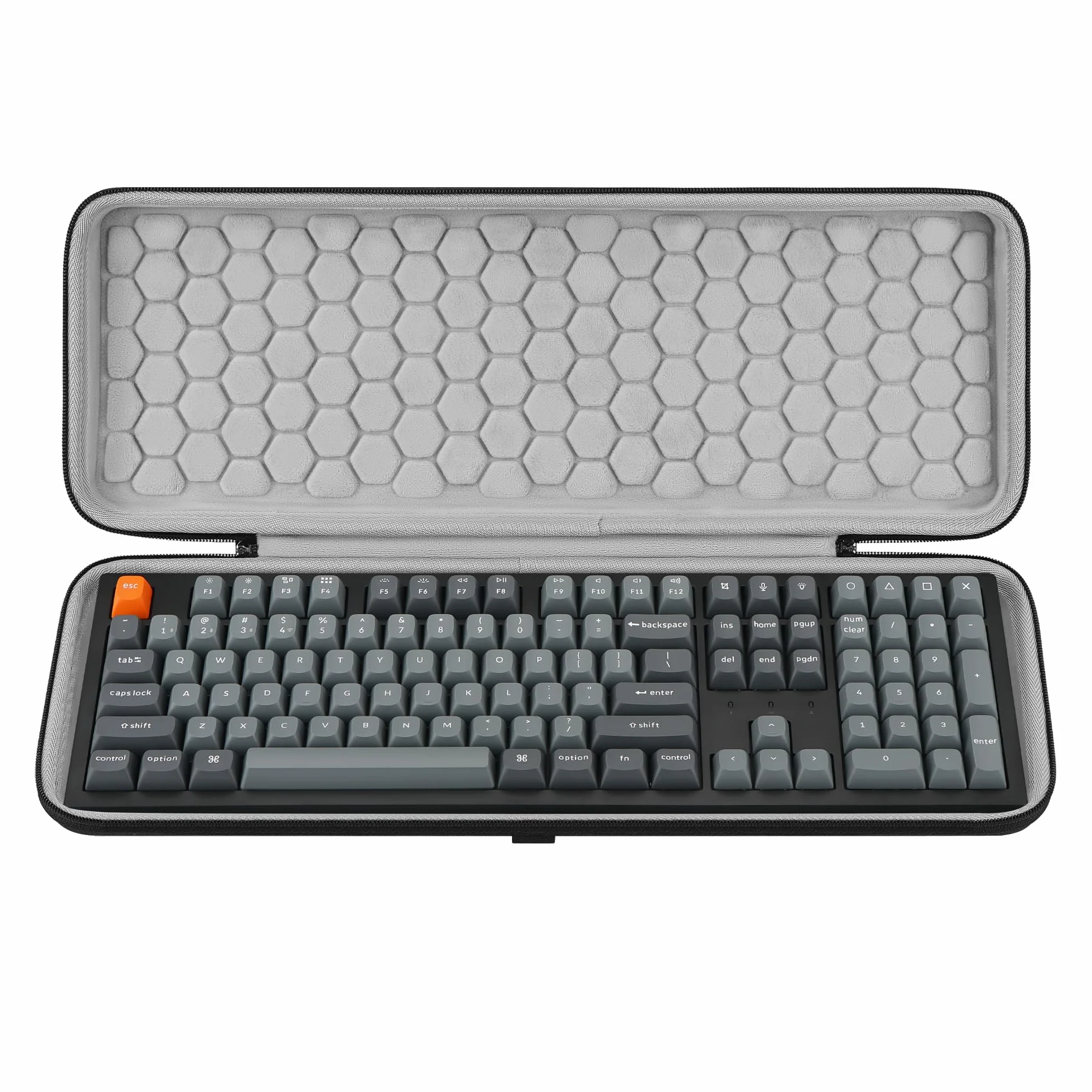 Geekria Custodia rigida per tastiera, compatibile con Keychron K10 HE/K10 Max/Q6 HE/V6, Redragon K668/K689/K556 PRO, AULA F108 PRO, borsa da viaggio per tastiera per computer a 104 tasti