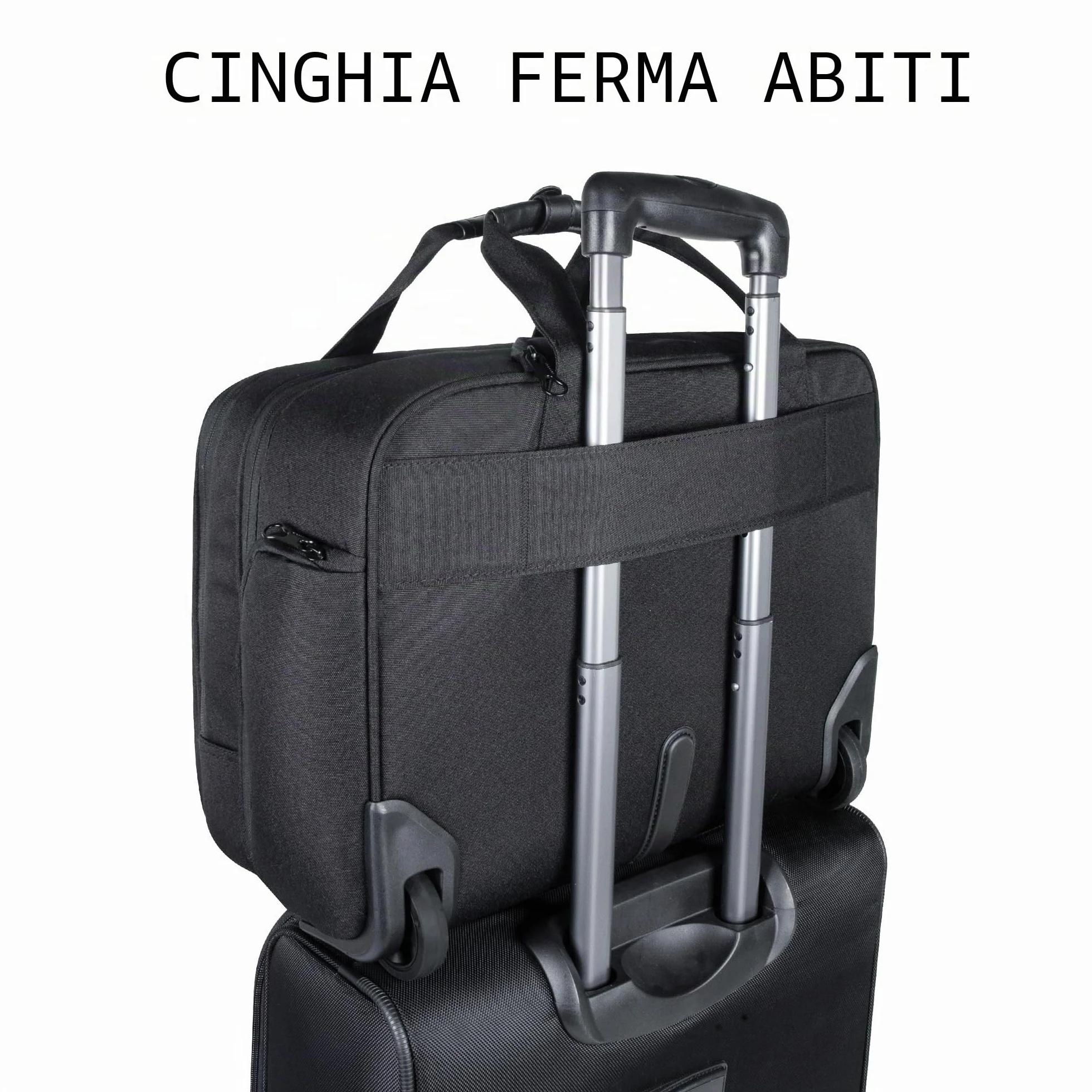 KROSER Trolley Business Rolling Laptop Case con ruote fino a 17,3 pollici, impermeabile, con tasche RFID per viaggio/scuola/uomo/donna, colore nero