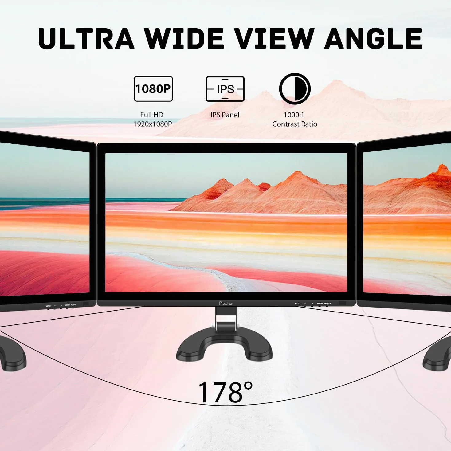 23,8 Pollici Monitor PC Touchscreen, IPS FHD 1080P con HDMI, VGA e USB | Schermo con Altoparlanti Integrati, 75Hz, VESA, Monitor Touch per Gaming e Ufficio