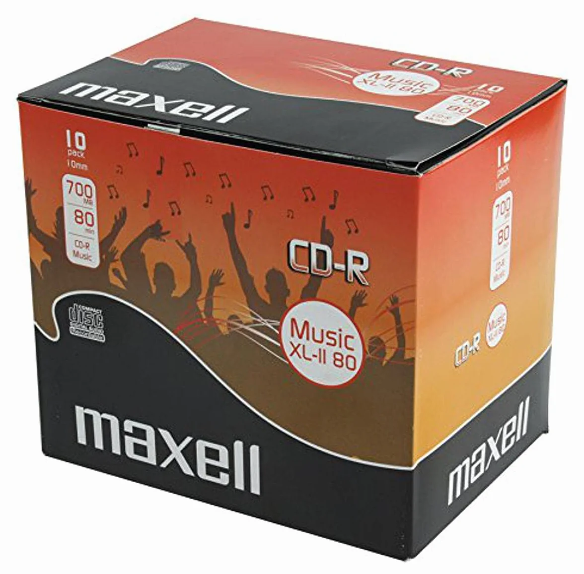Maxell Audio CD-R 80 Min/700 MB XL-II 80 nel Jewelbox 10 Pezzi