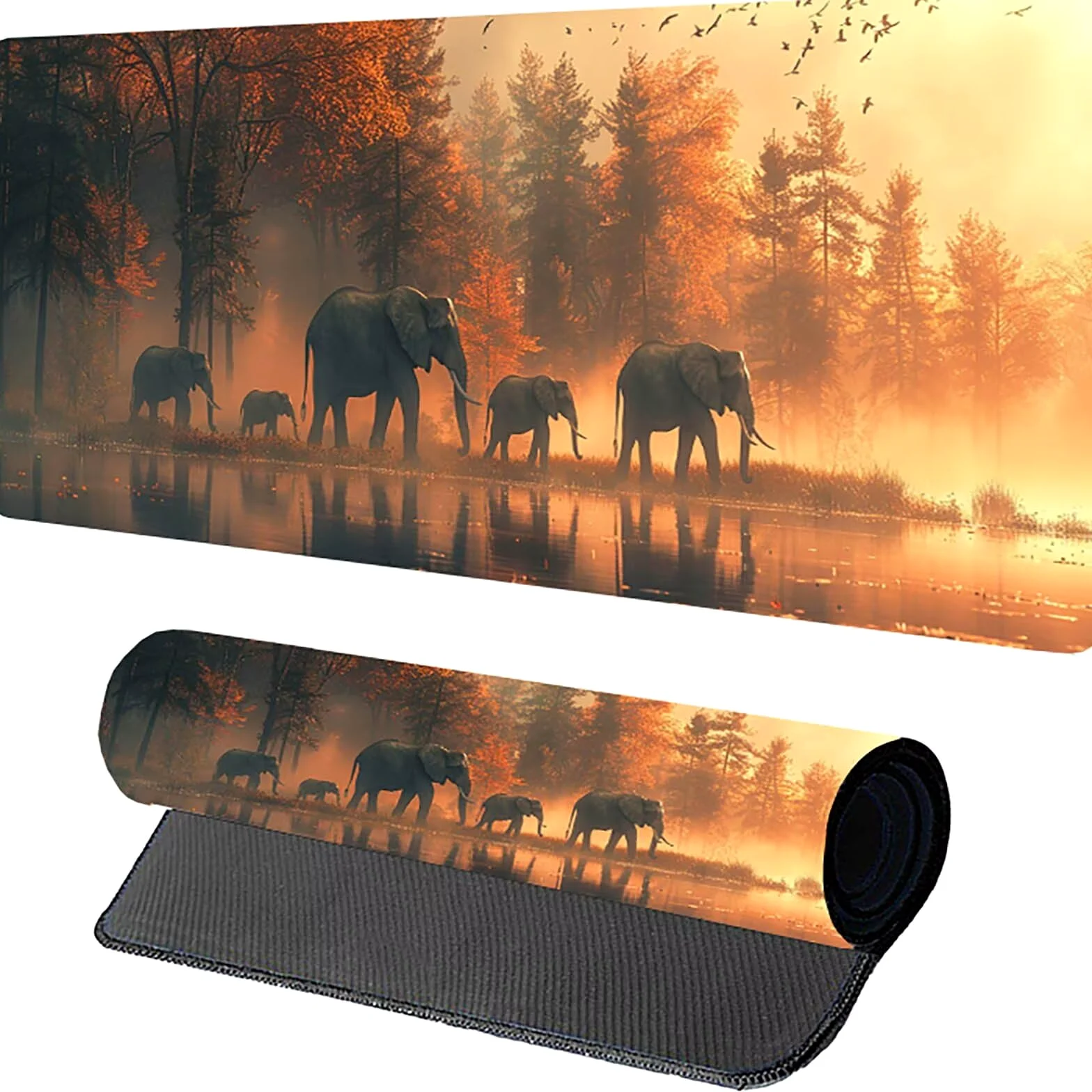 Tappetino Mouse Elefante, Tappetino Mouse XXL 1500 x 800 mm, Gaming Mouse Pad con Base in Gomma Antiscivolo, Mousepad Migliorare la Velocità e la Precisione, Ufficio Accessori Gaming, Verde 6-5475