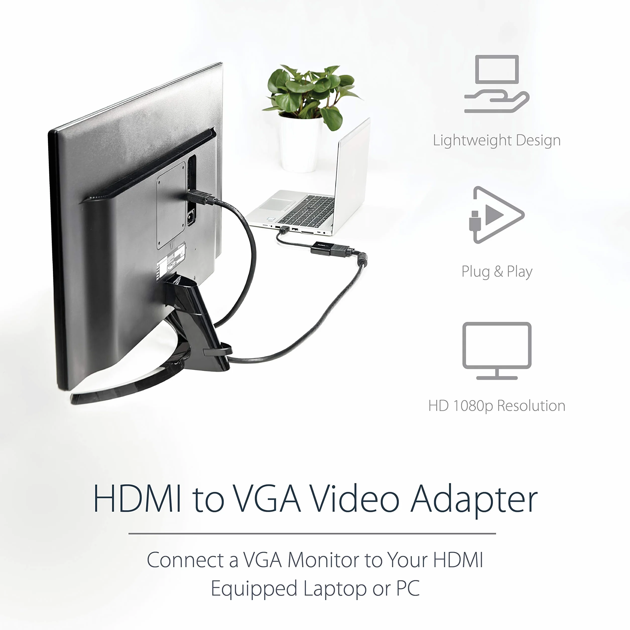 StarTech.com Adattatore HDMI a VGA - Convertitore HDMI a VGA per Portatili desktop/laptop/ultrabook - 1920 x 1080