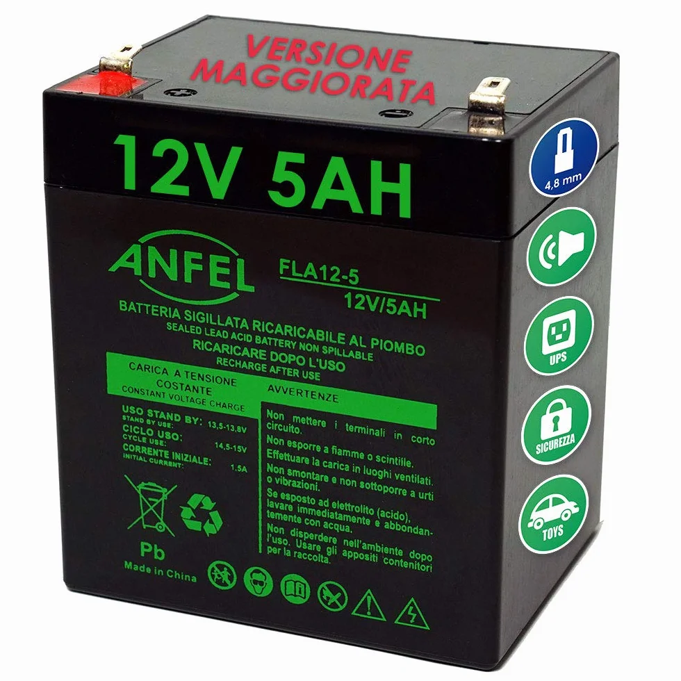 Batteria ricaricabile al piombo 12V 5.2Ah 5Ah per UPS APC 90 x 70 x 101 mm