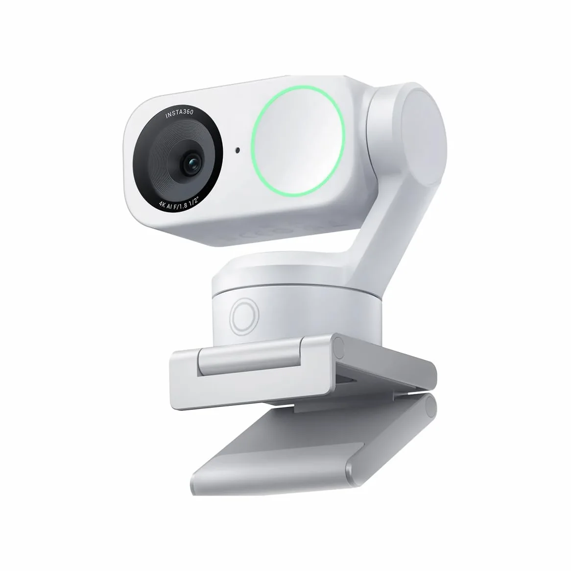 Insta360 Link 2 Bianco- PTZ 4K Webcam per PC/Mac, Sensore da 1/2", IA Tracking, HDR, Mic di cancellazione del rumore IA, Controllo gestuale per lo streaming, Videochiamate, Gaming.