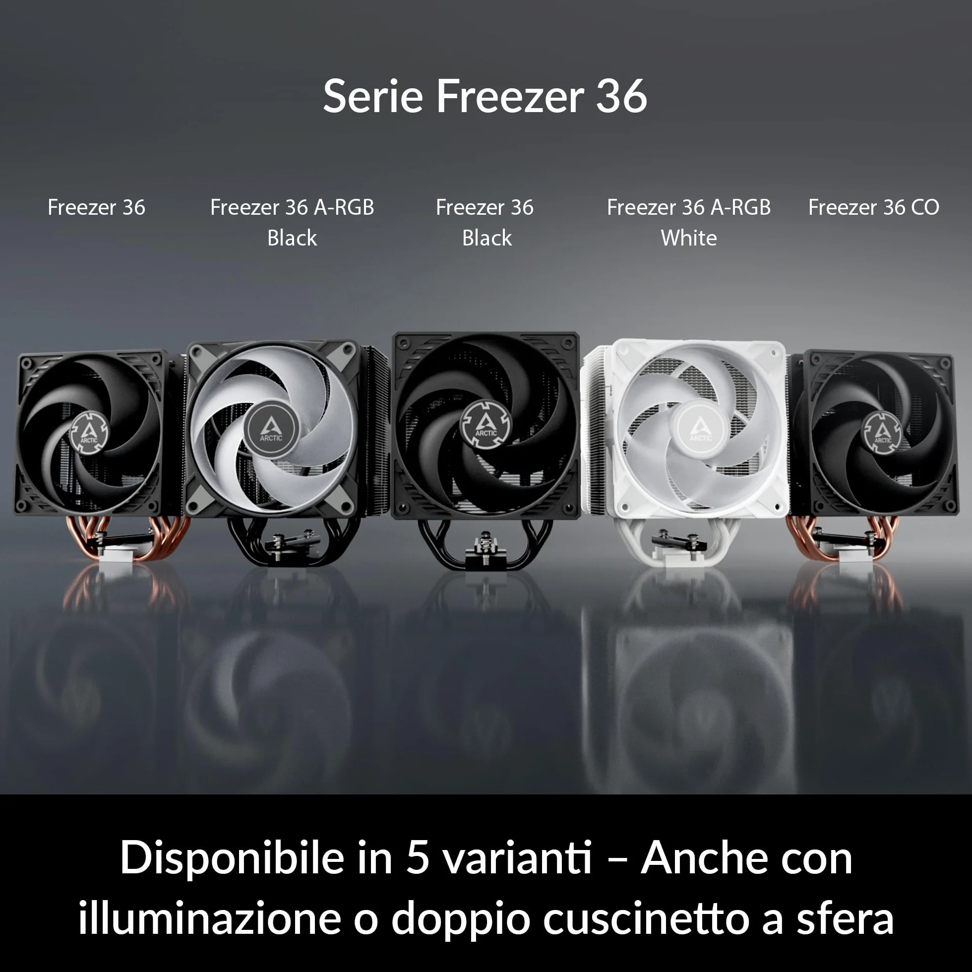 ARCTIC Freezer 36 - Dissipatore CPU a torre singola con push-pull, due ventole P da 120 mm ottimizzate per la pressione, cuscinetto fluidodinamico, 200-1800 rpm, 4 heatpipes, incl. pasta termica MX-6