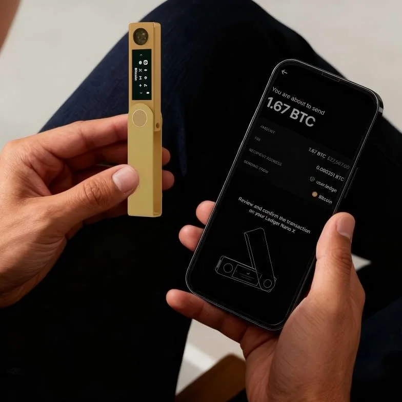 Crypto Hardware Wallet - Nano X Secure Bluetooth Cold Wallet Crypto con chip certificato per Bitcoin, Ethereum, oltre 1000 monete e NFT, oro