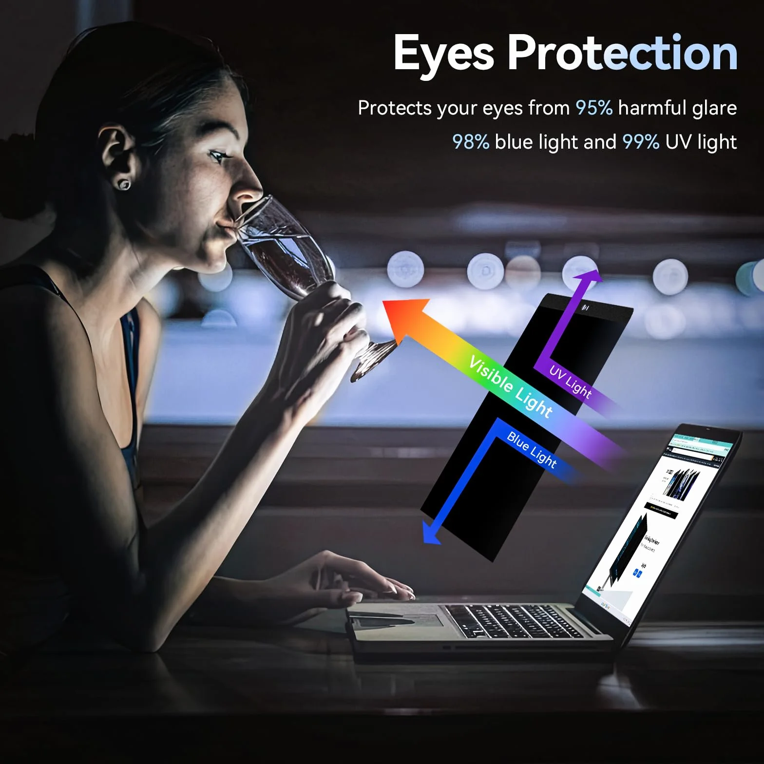 Filtro magnetico per la privacy compatibile con Apple MacBook Pro 13 pollici (2016-2022, M1,M2)&MacBook Air 13 (2018-2021, M1), rimovibile anti-spia, luce blu, filtro schermo privacy 13,3"