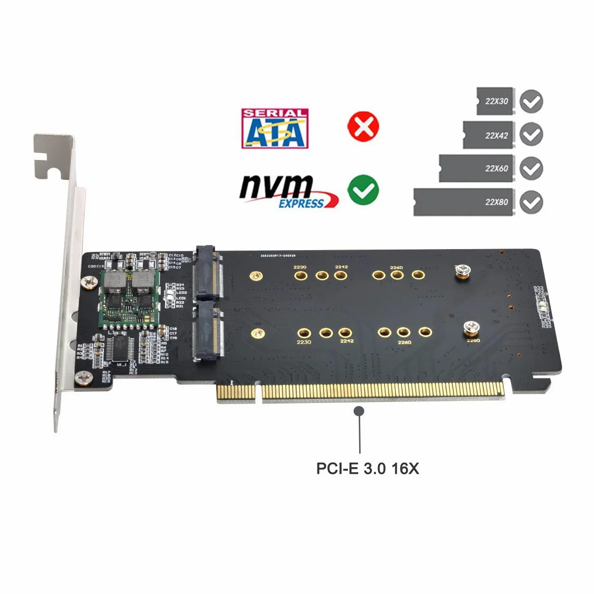 Cablecc 4 schede RAID NVME M.2 AHCI a PCIE Express 3.0 Gen3 X16 VROC Raid0 Hyper Adapter