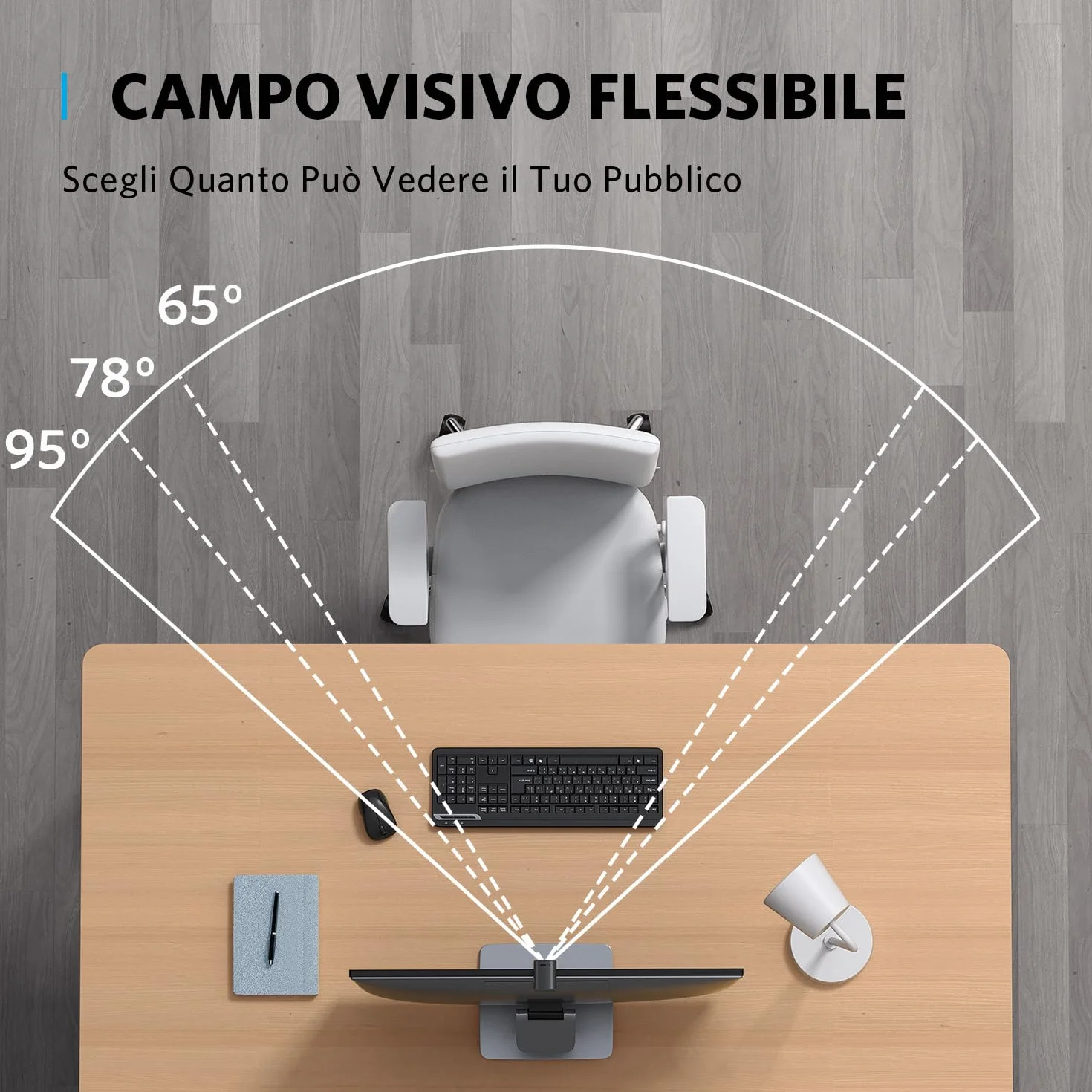 AnkerWork PowerConf C200 2K USB Webcam per laptop e computer, microfoni con cancellazione del rumore AI, stereo, campo visivo regolabile, correzione della luce bassa, copertura privacy integrata
