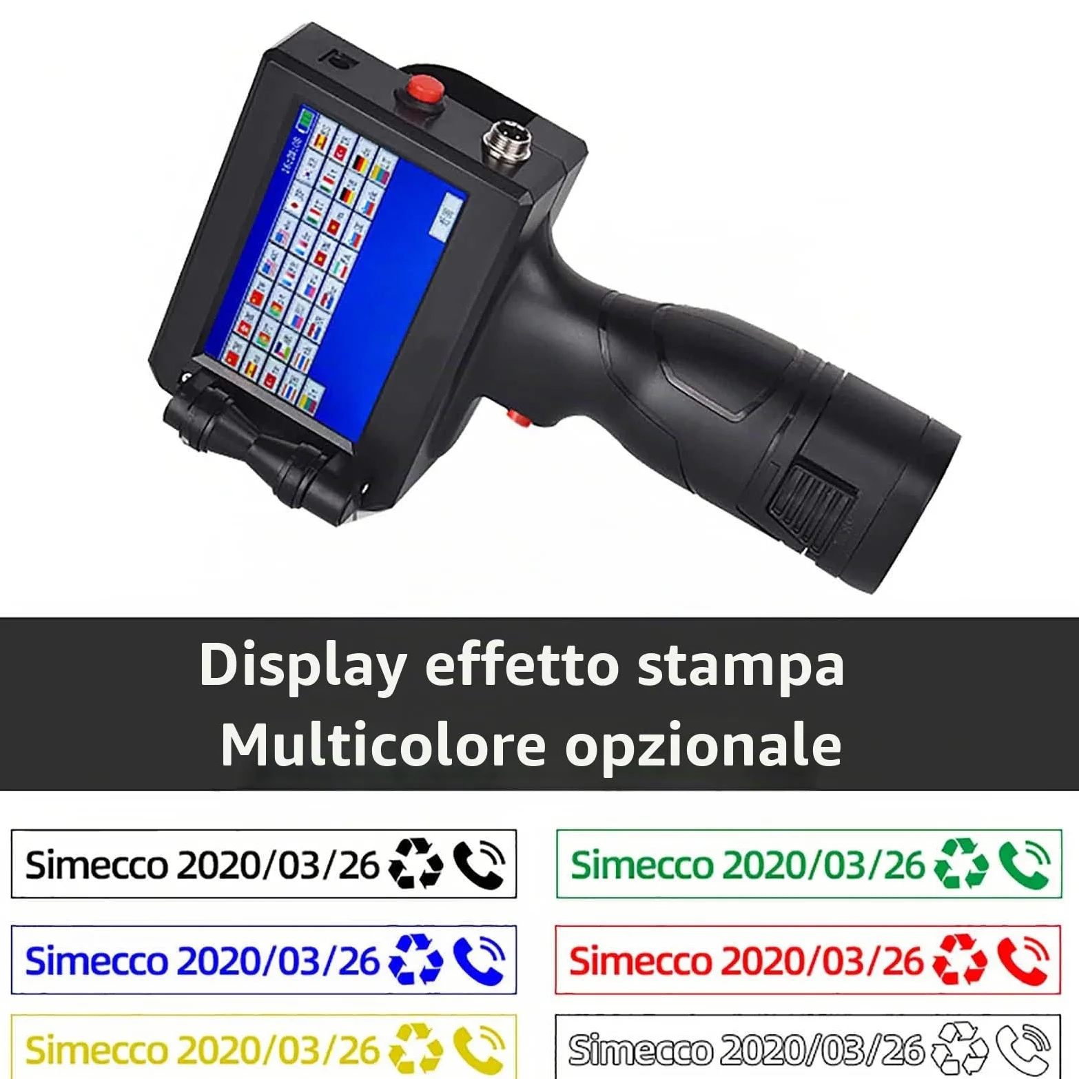 Stampante Portatile a Getto d'Inchiostro, Stampante Portatile con Touch Screen da 4,3 Pollici, Macchina per la Codifica a Getto d'Inchiostro ad Asciugatura Rapida per Data di Scadenza
