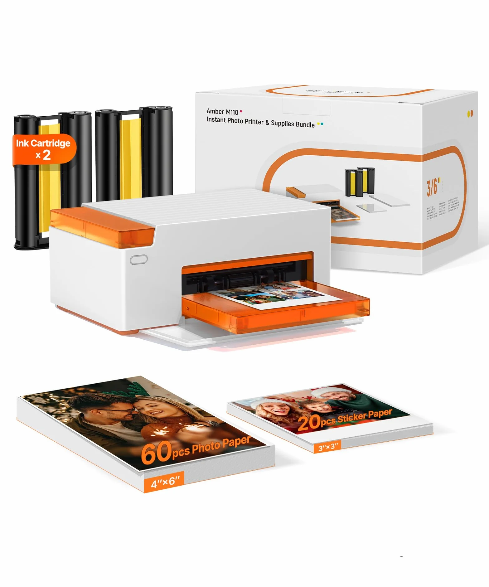 Liene Amber M110 Stampante Fotografica Portatile Bluetooth Sublimazione Termica 10x15 cm