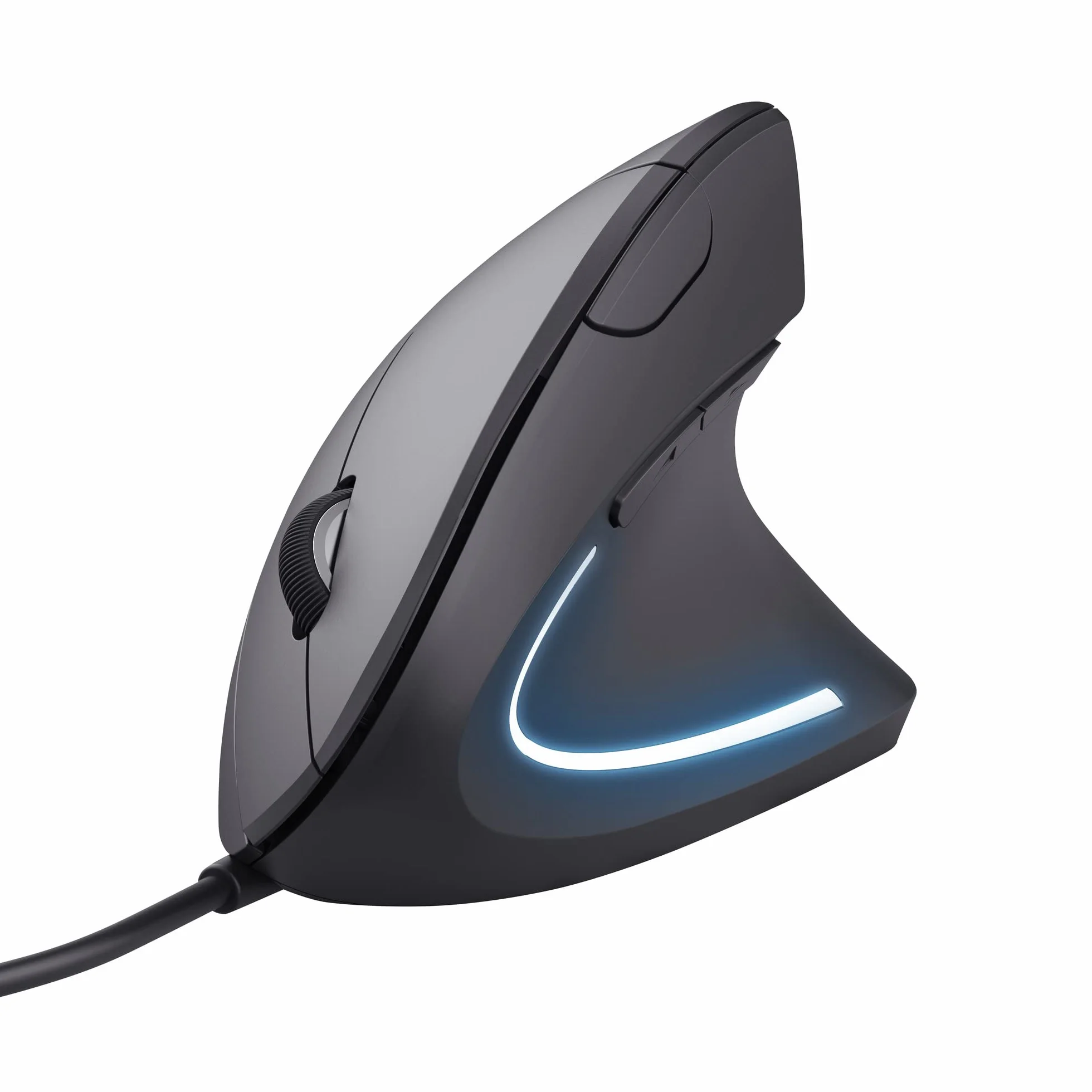 Trust Verto Mouse Verticale Cablato Ergonomico 1000/1600 DPI Cavo USB 1,5 m LED 6 Pulsanti Nero
